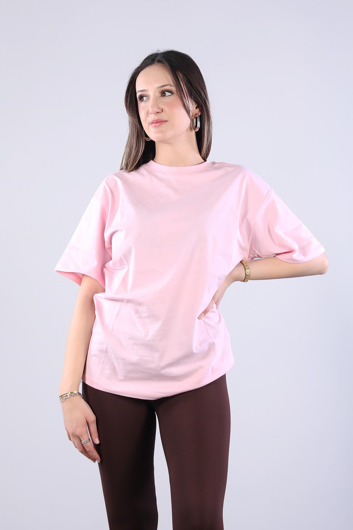 26501 O Yaka Süprem Oversize T-shirt
