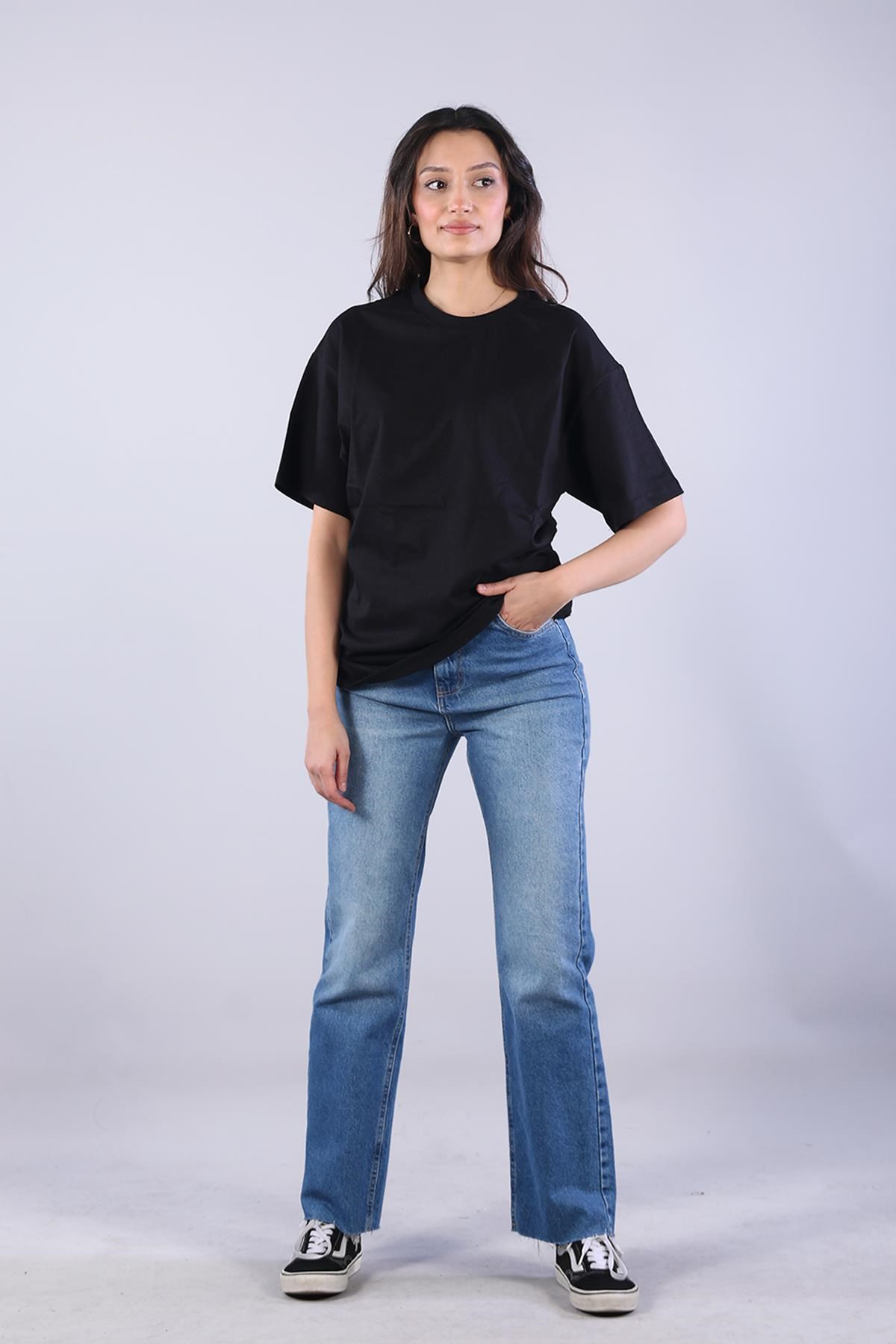 26501 O Yaka Süprem Oversize T-shirt