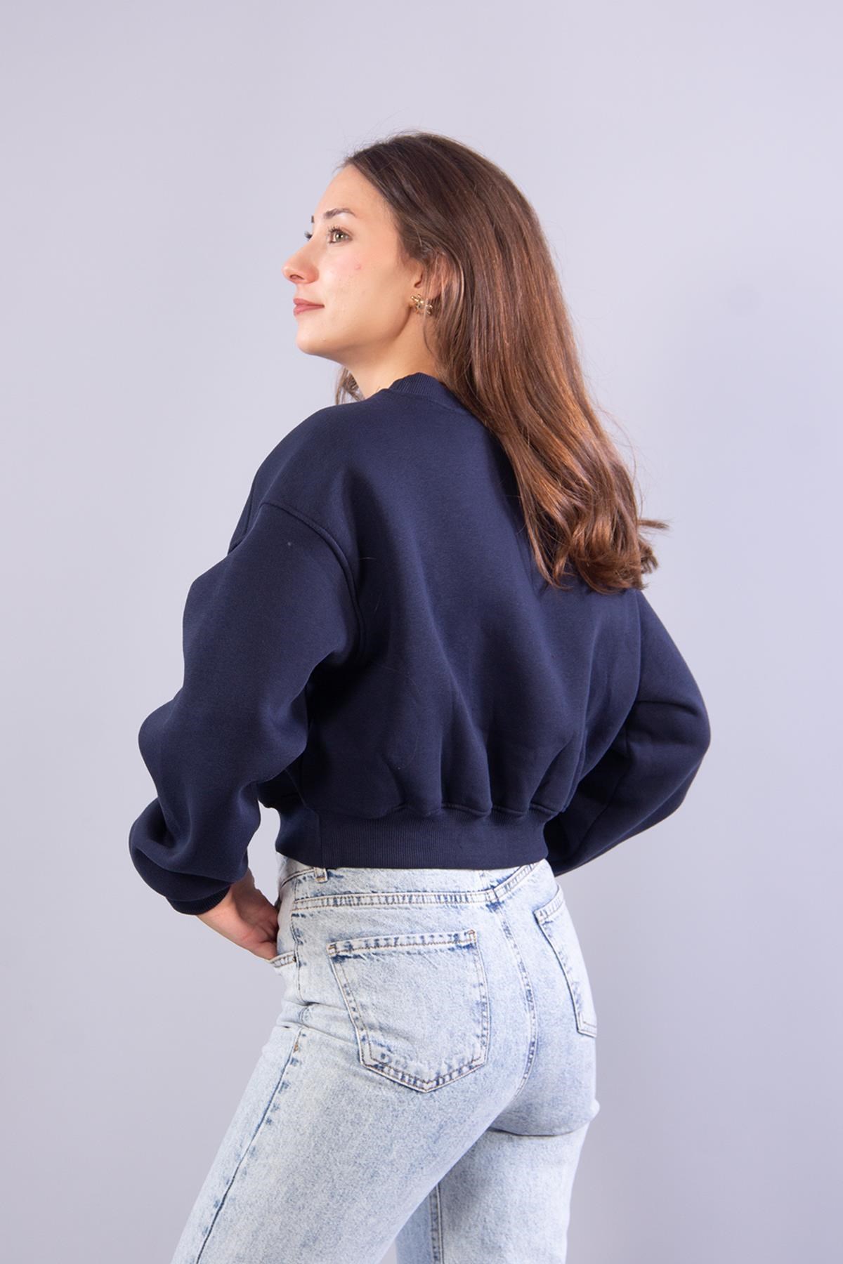 2705 Reglan Kol Altı Ribanalı Kısa Sweat