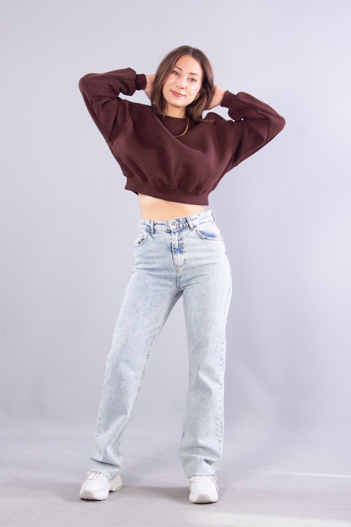 2705 Reglan Kol Altı Ribanalı Kısa Sweat