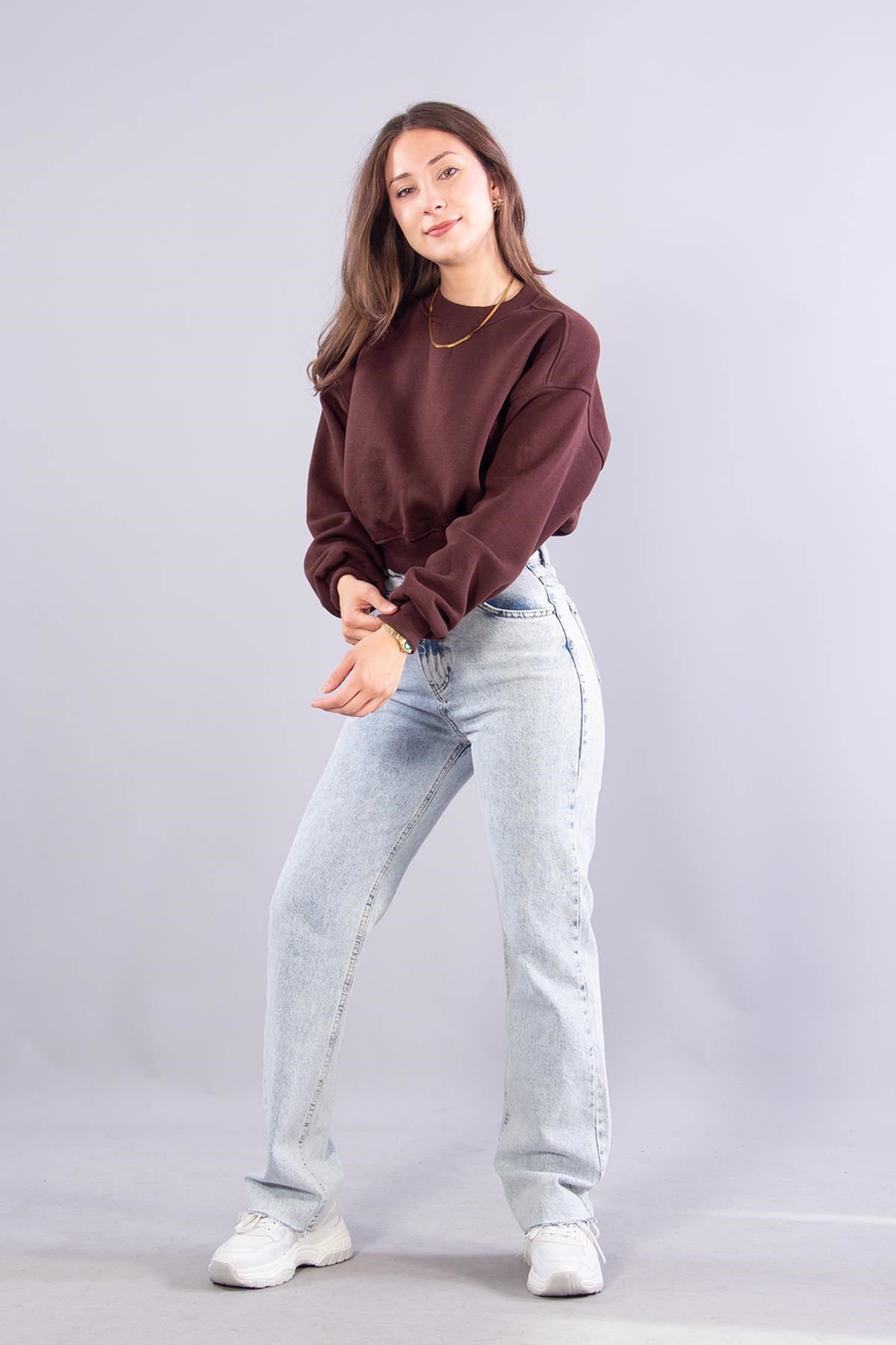 2705 Reglan Kol Altı Ribanalı Kısa Sweat