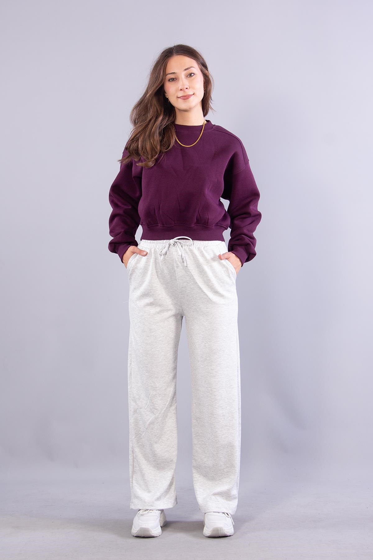 2705 Reglan Kol Altı Ribanalı Kısa Sweat