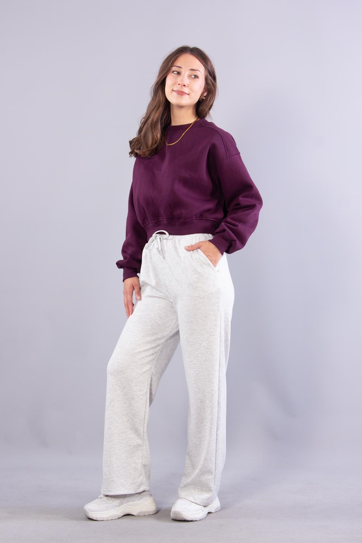 2705 Reglan Kol Altı Ribanalı Kısa Sweat