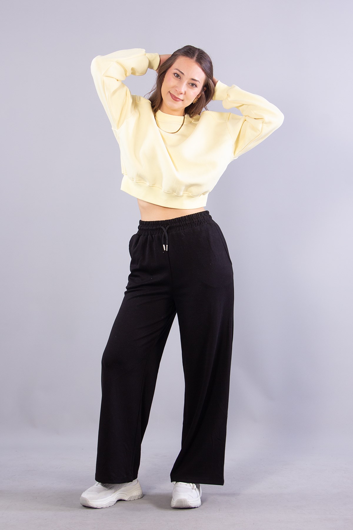 2705 Reglan Kol Altı Ribanalı Kısa Sweat