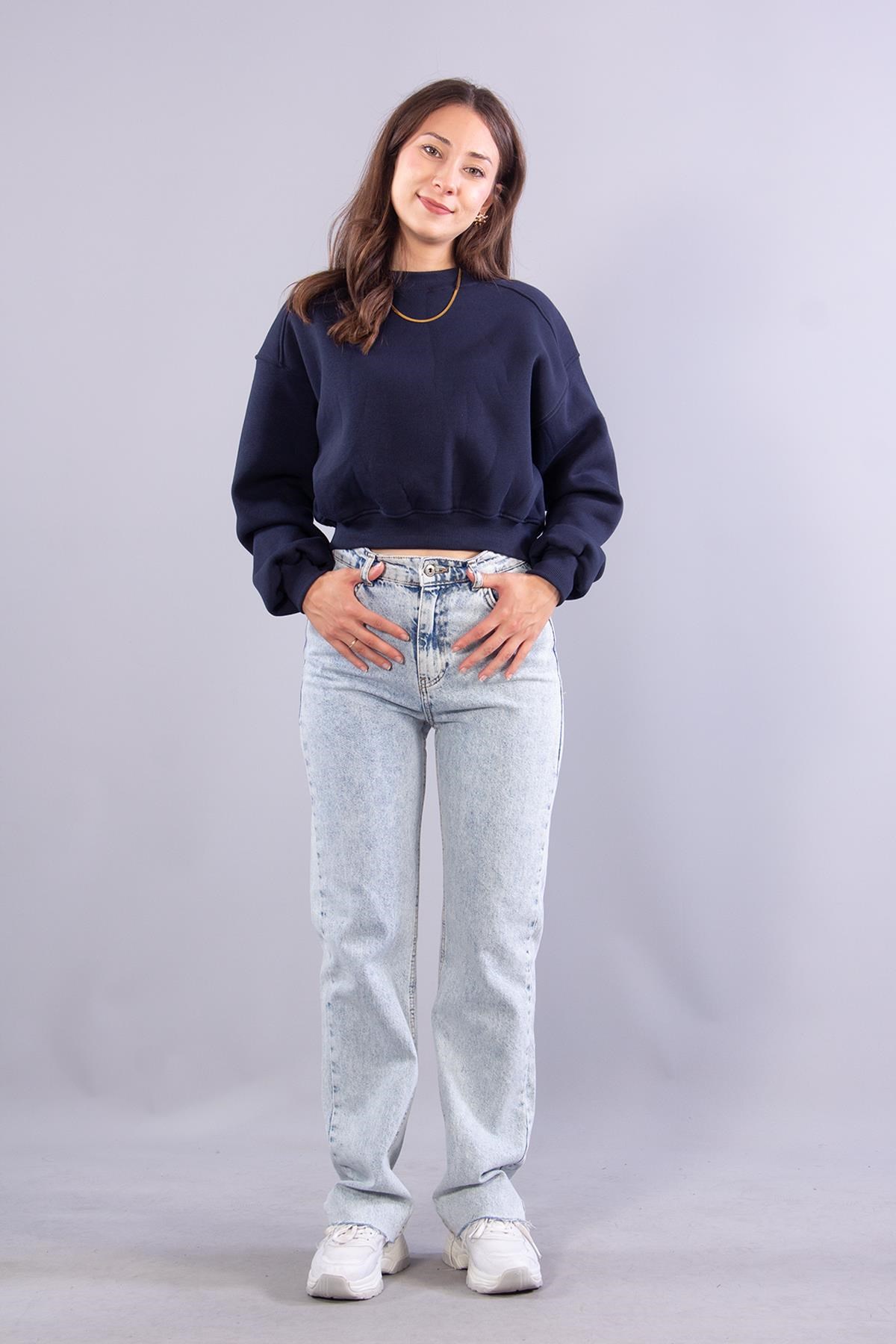 2705 Reglan Kol Altı Ribanalı Kısa Sweat