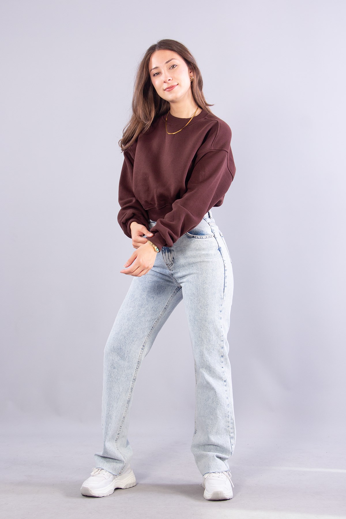 2705 Reglan Kol Altı Ribanalı Kısa Sweat