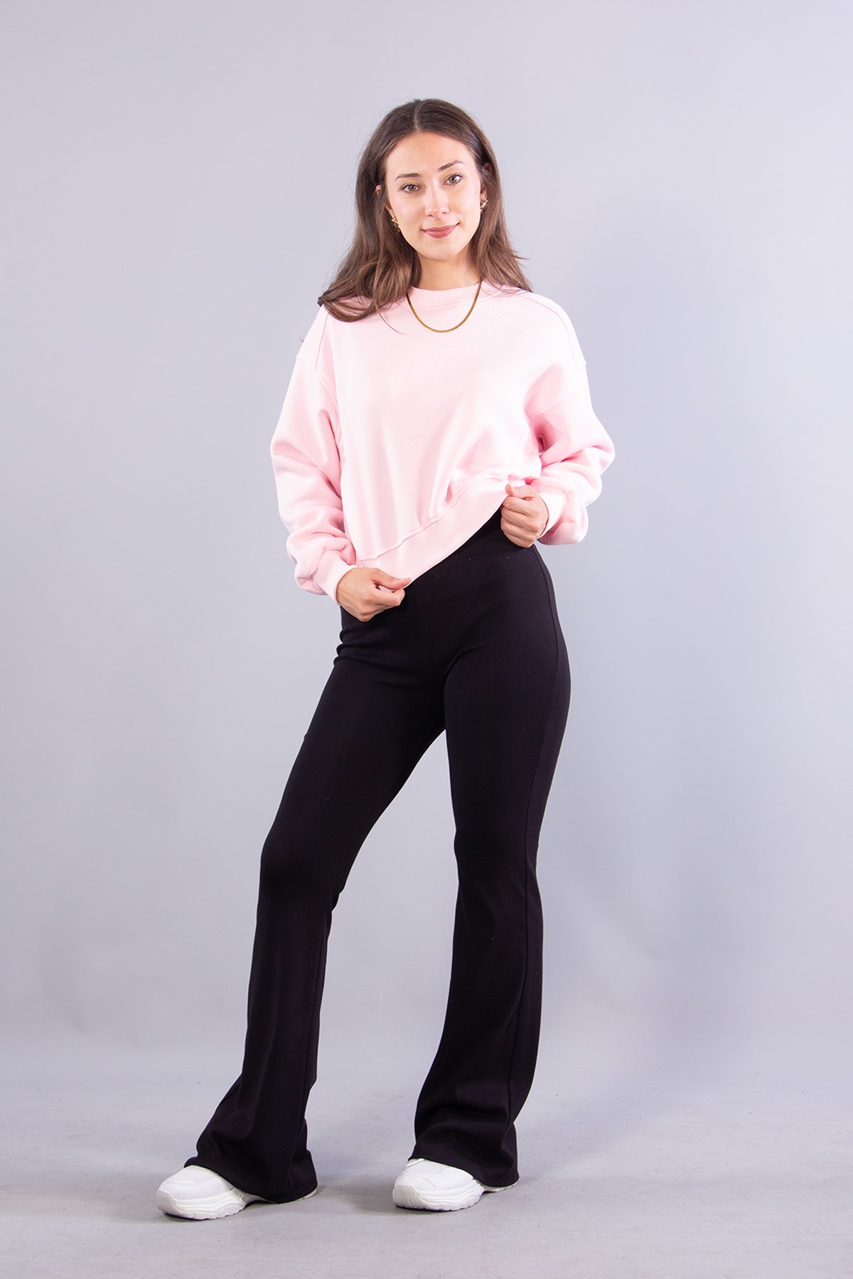 2705 Reglan Kol Altı Ribanalı Kısa Sweat