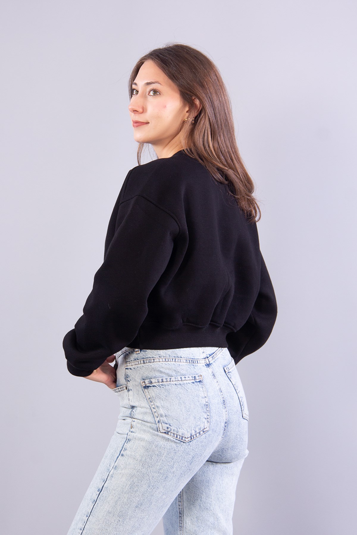 2705 Reglan Kol Altı Ribanalı Kısa Sweat