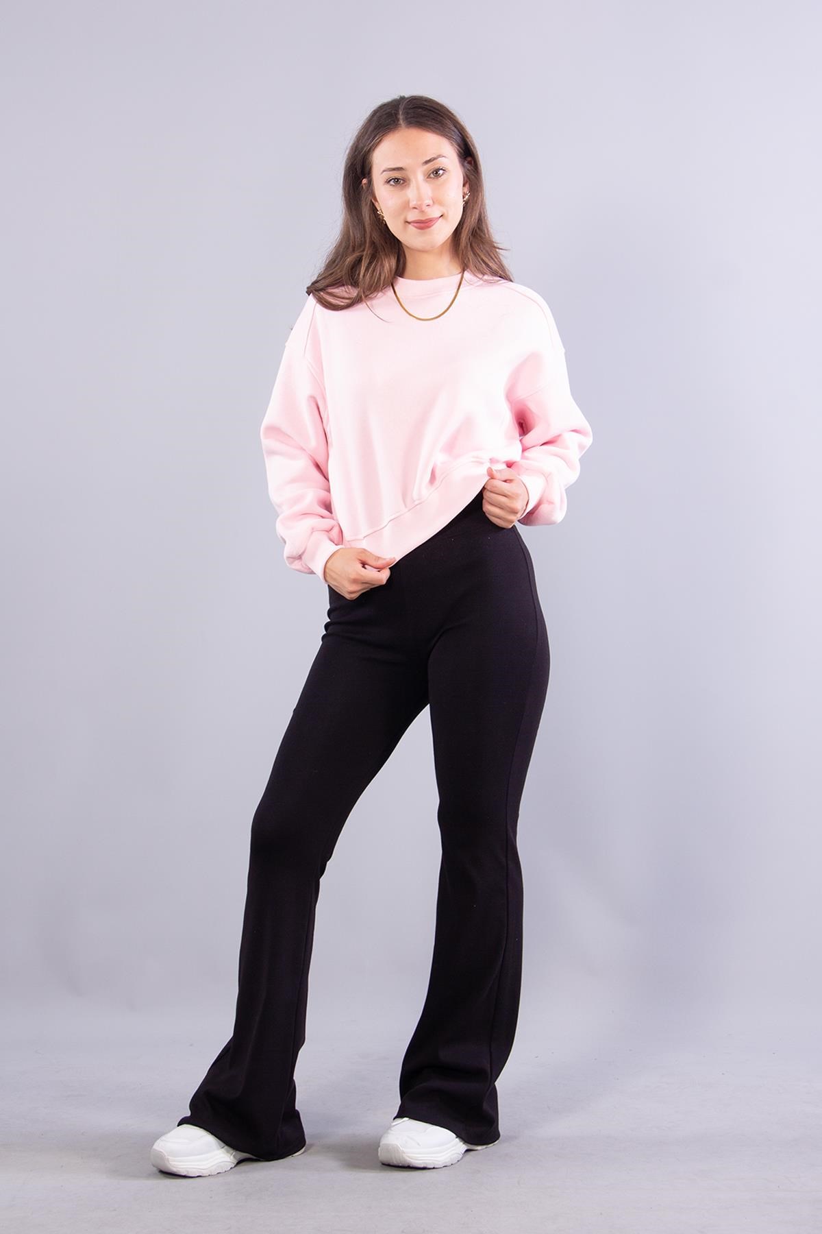 2705 Reglan Kol Altı Ribanalı Kısa Sweat
