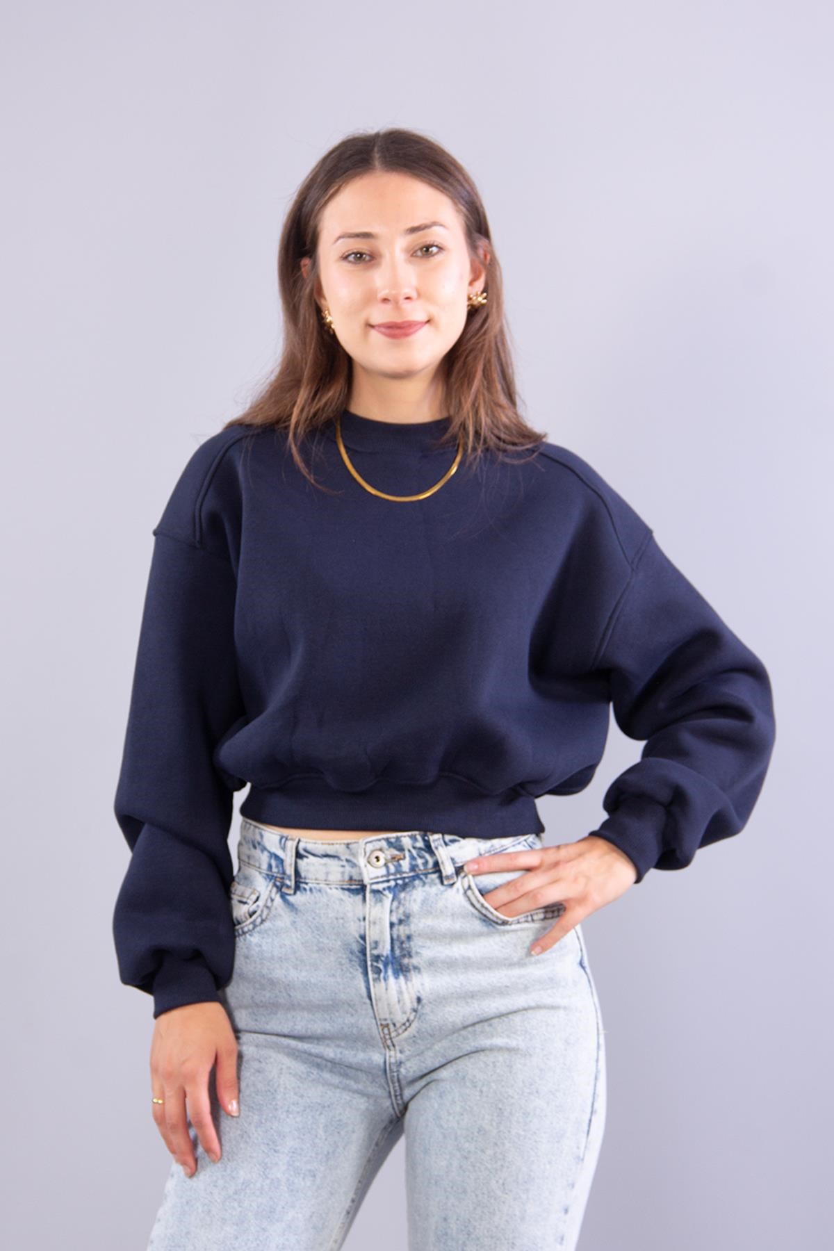 2705 Reglan Kol Altı Ribanalı Kısa Sweat
