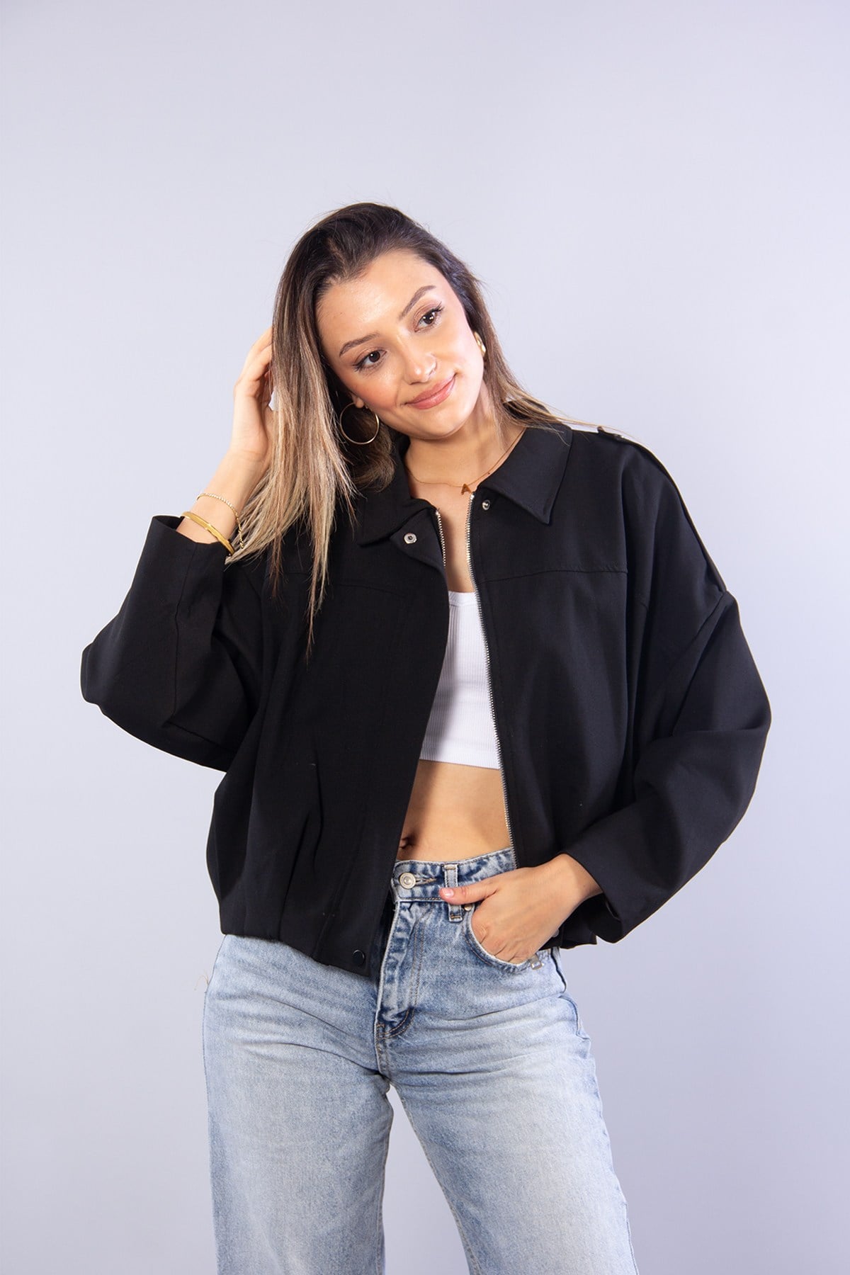 2978 Omzu Apoletli Bomber Ceket