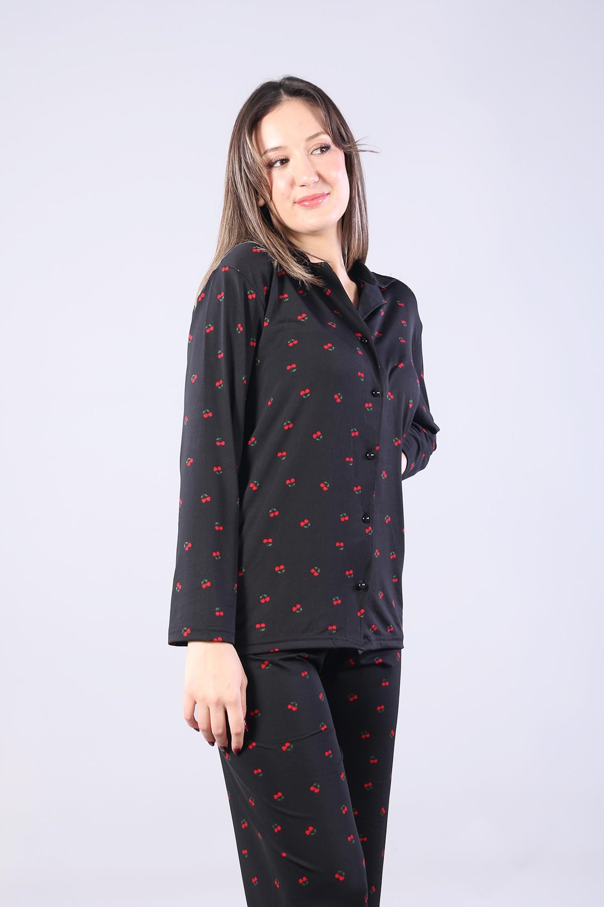3306 Milan Soft Gömlek Yaka Uzun Kol Uzun Alt Pijama Takımı