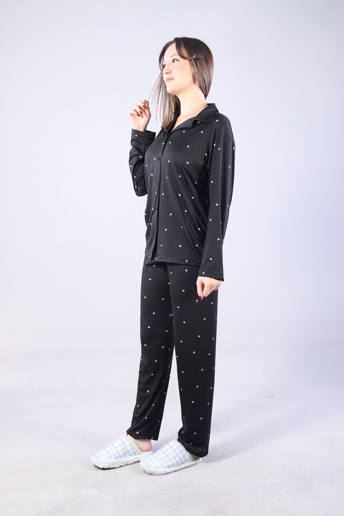 3306 Milan Soft Gömlek Yaka Uzun Kol Uzun Alt Pijama Takımı