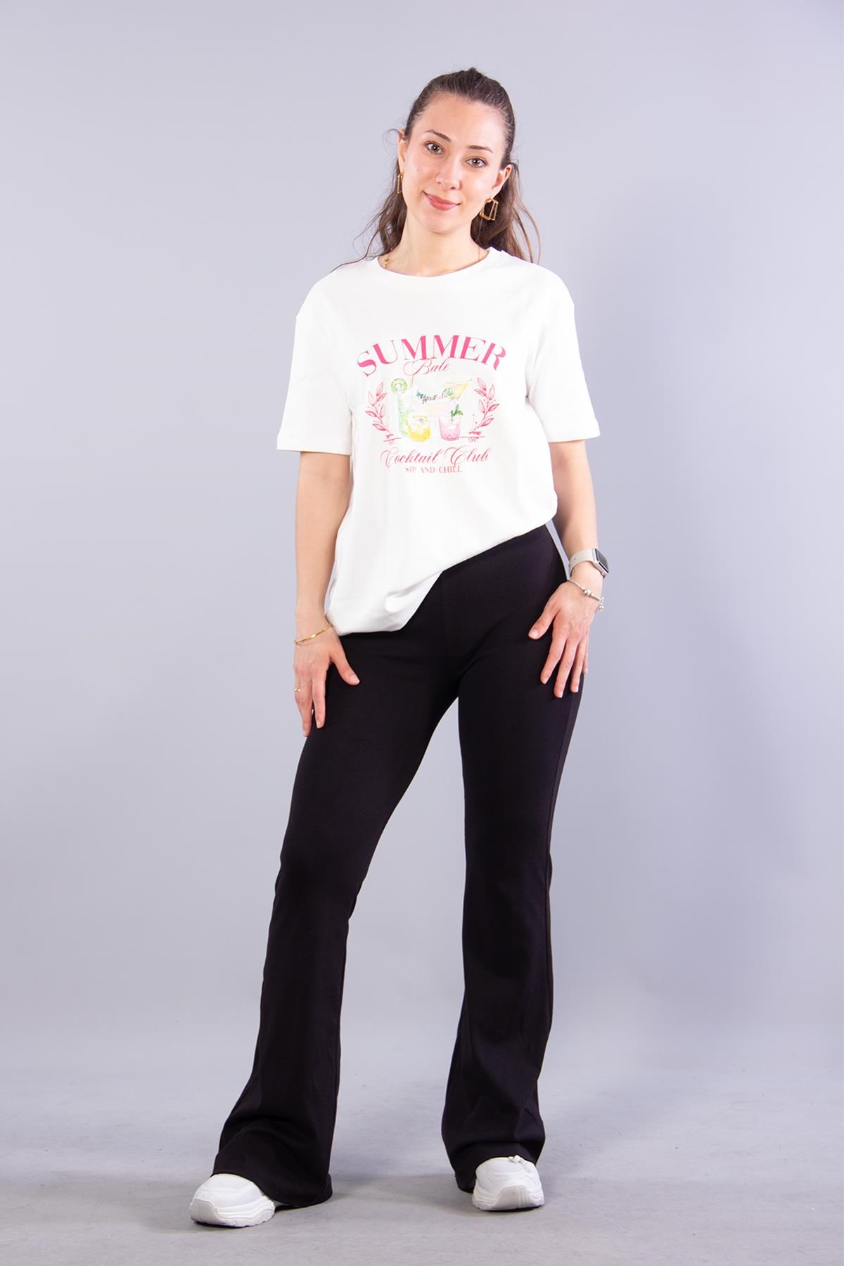 3405 Summer Bale O Yaka T-shirt