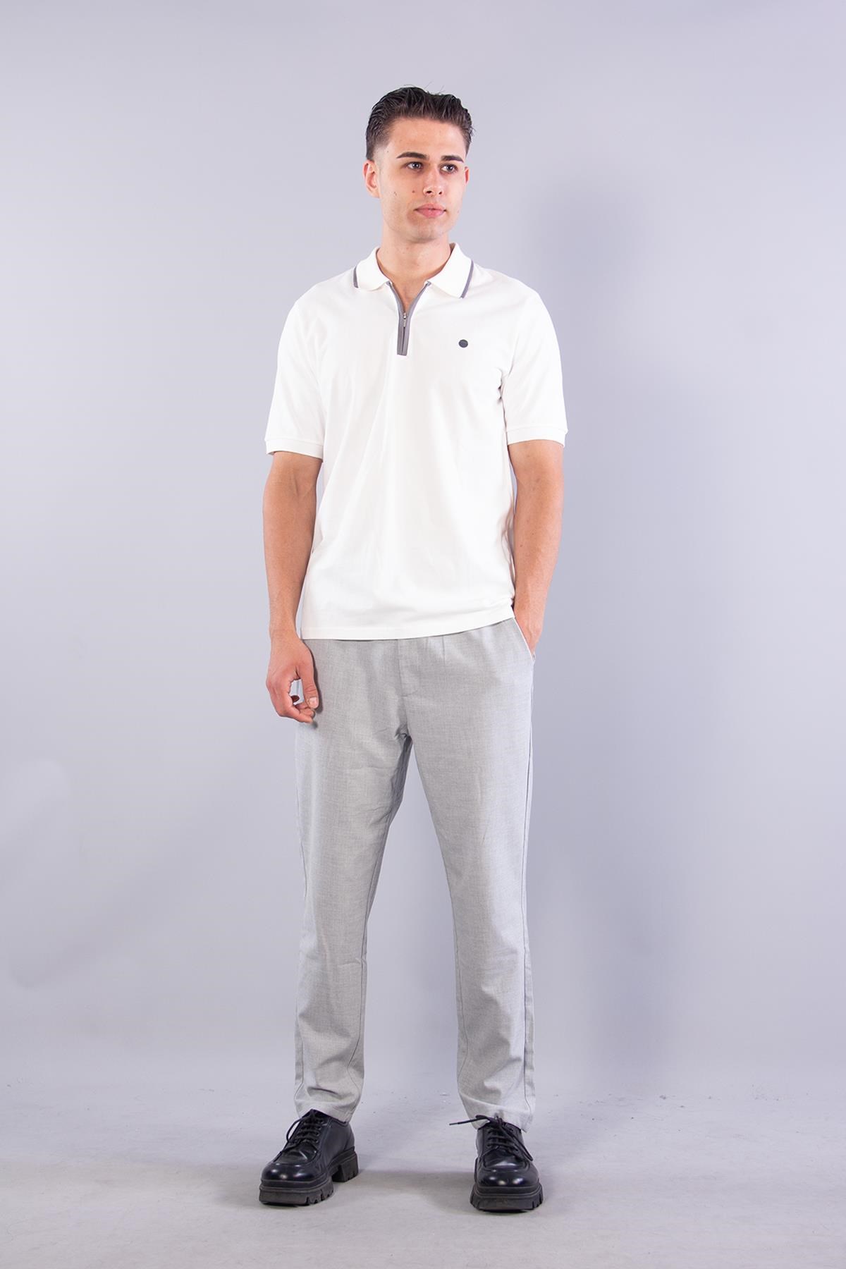 4062 Polo Yaka Fermuarlı T-shirt
