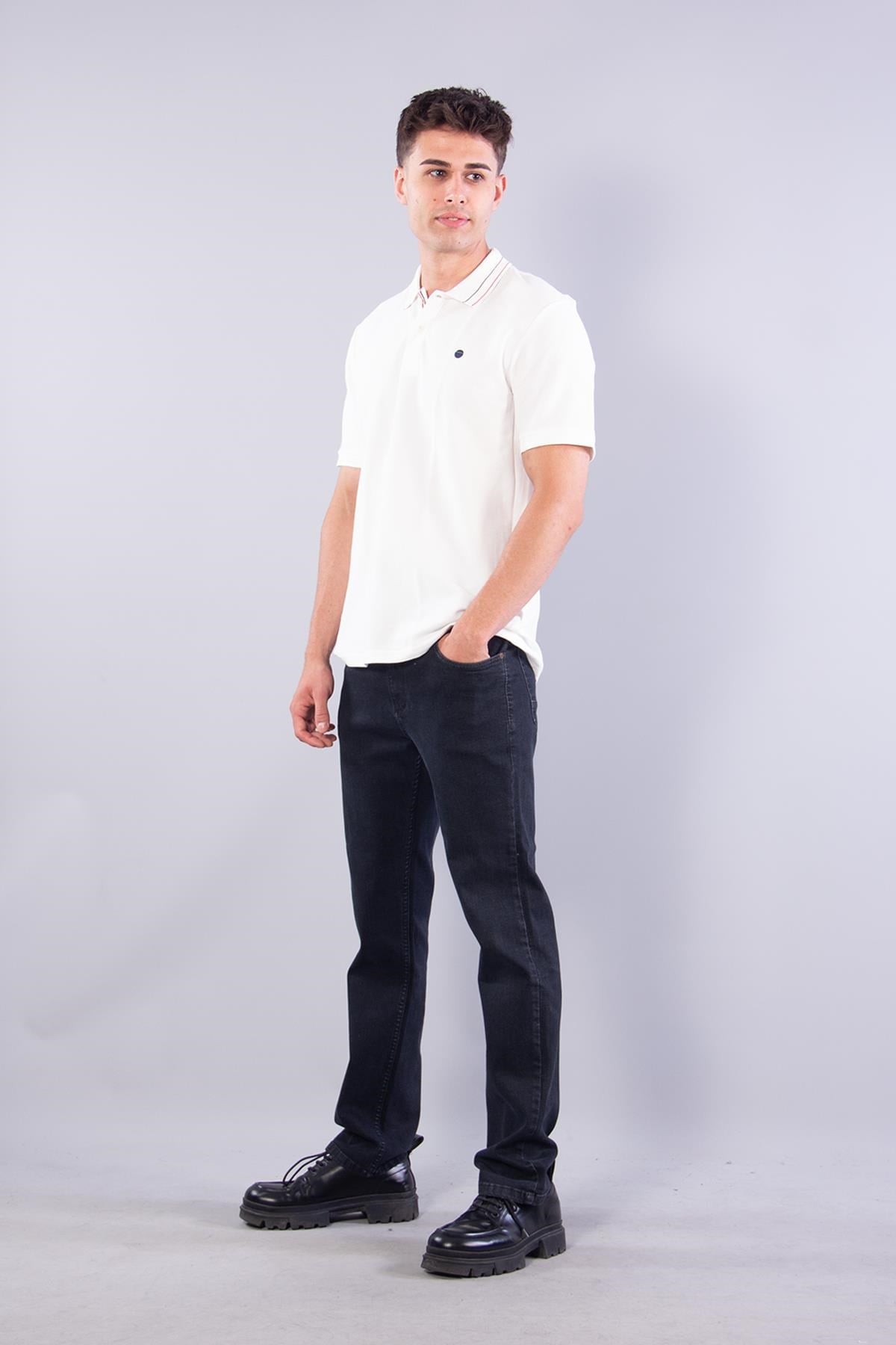 4065 Polo Yaka Düğmeli T-shirt