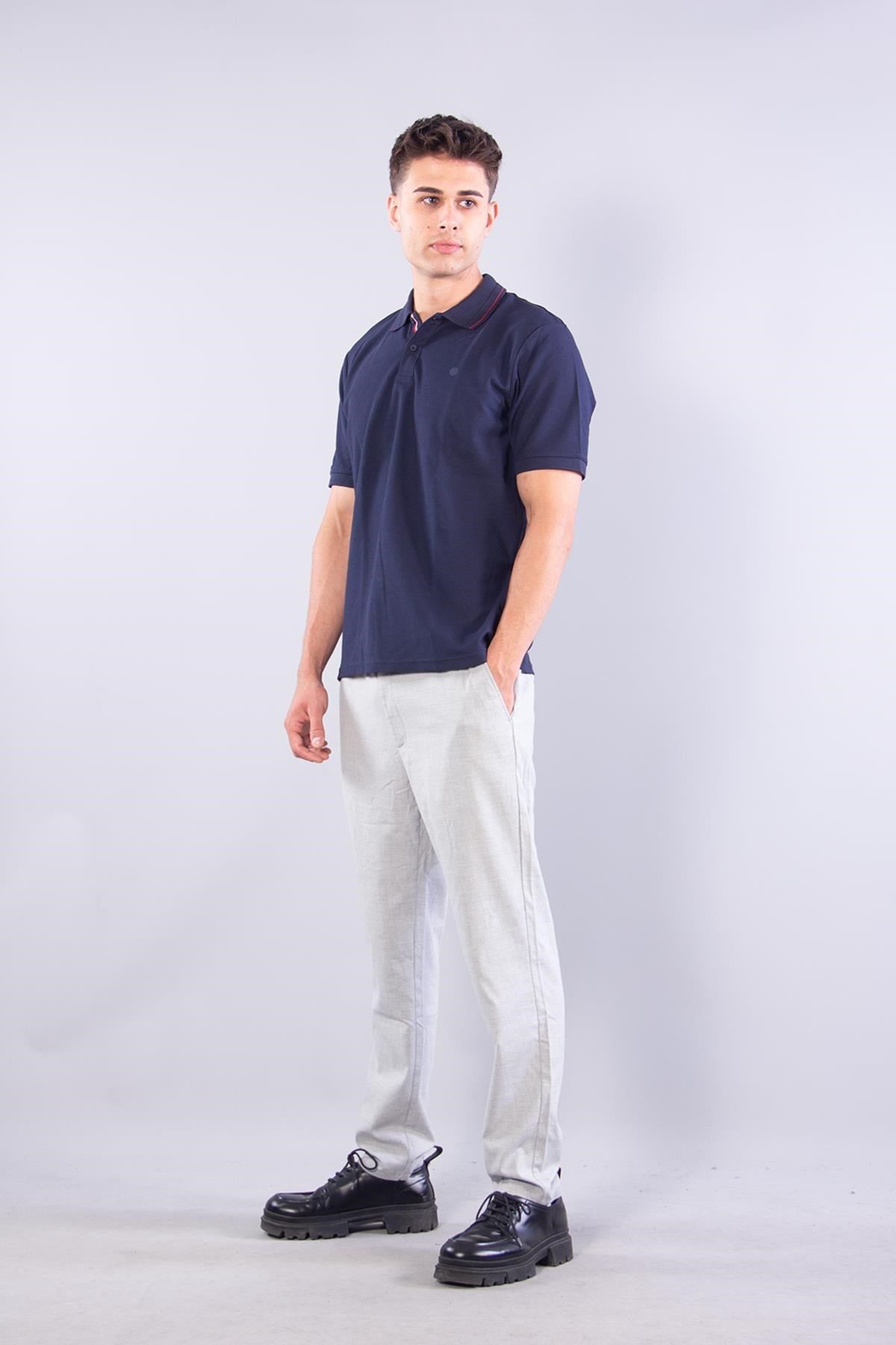 4065 Polo Yaka Düğmeli T-shirt