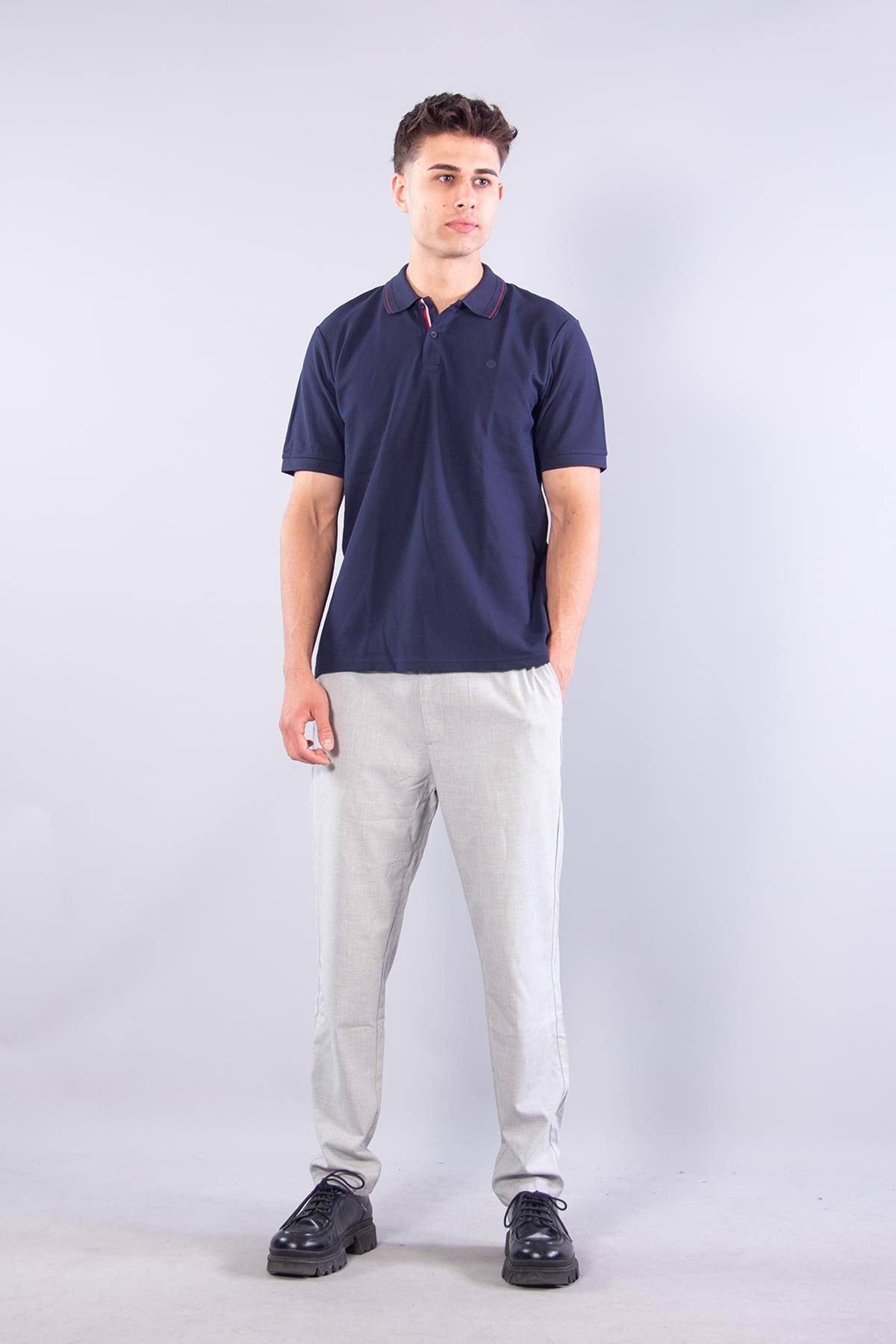 4065 Polo Yaka Düğmeli T-shirt