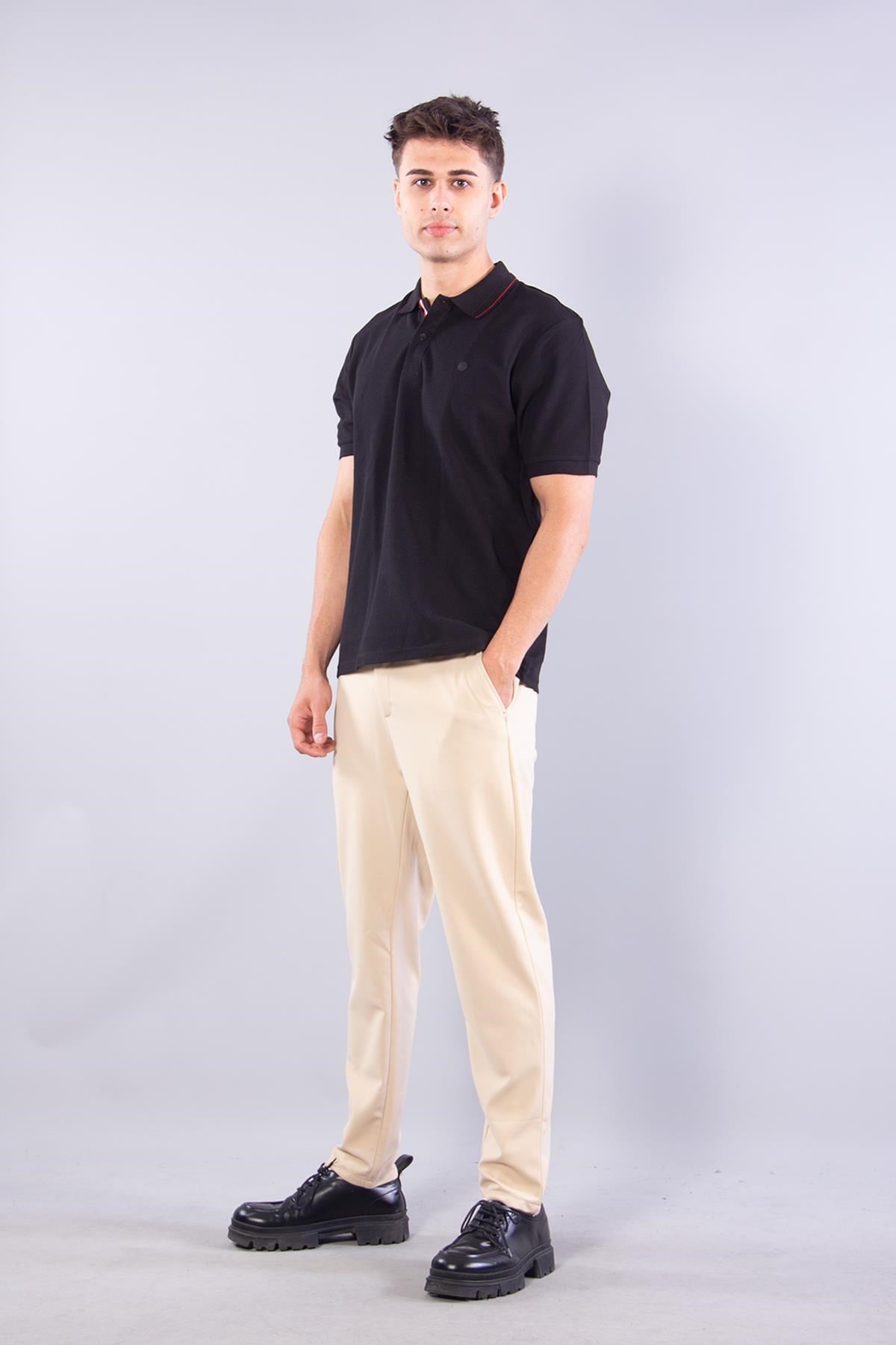 4065 Polo Yaka Düğmeli T-shirt
