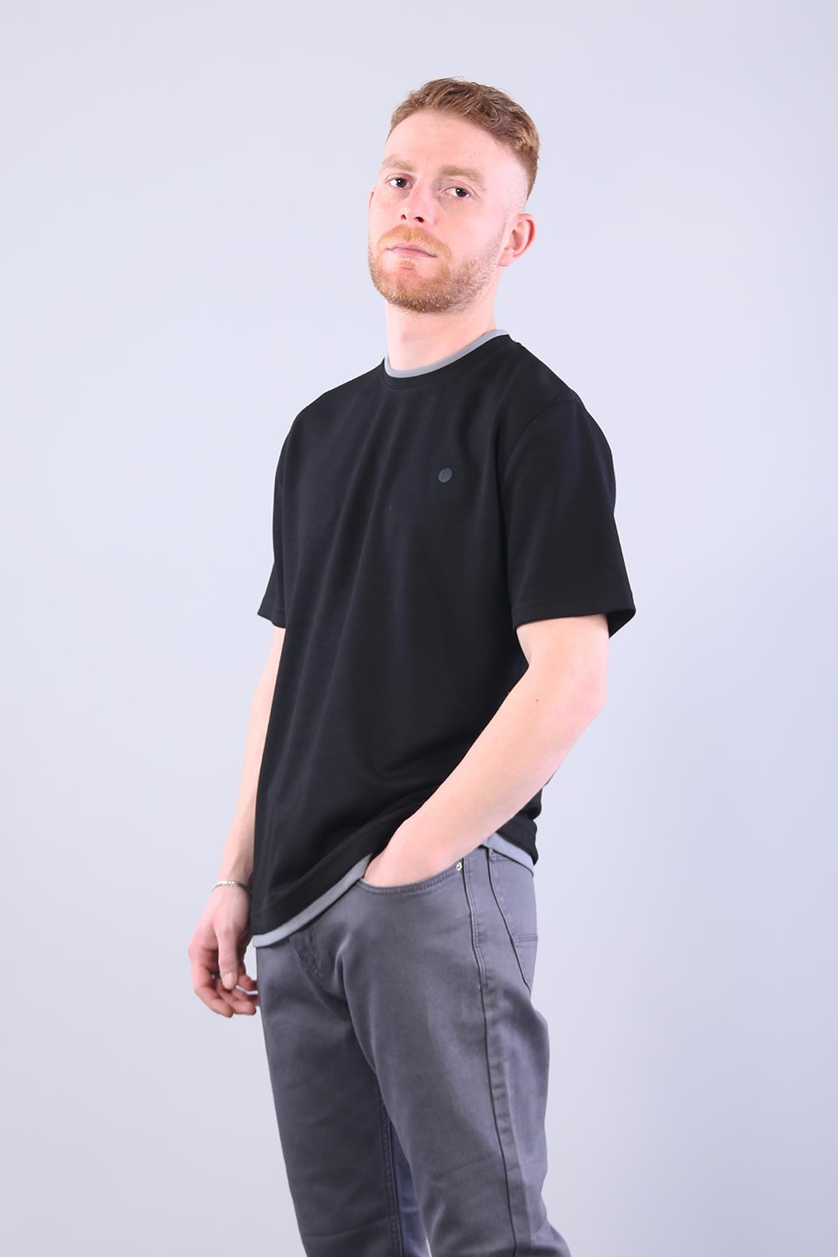 4091 O Yaka Etek Ucu Farklı T-shirt