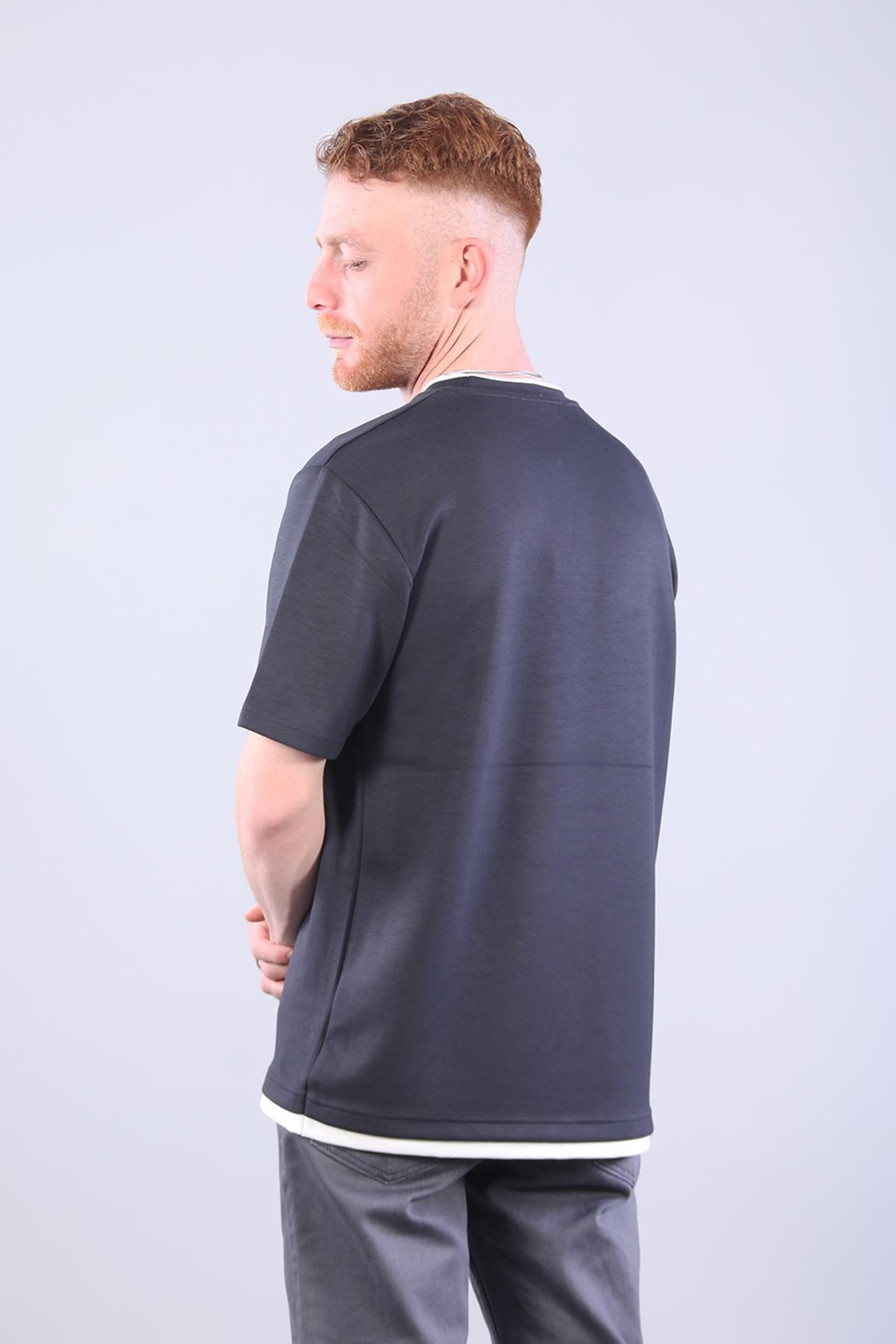 4091 O Yaka Etek Ucu Farklı T-shirt