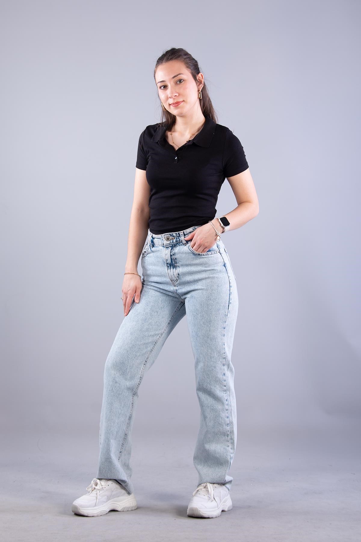 4311 Polo Yaka Düğmeli Modal T-shirt