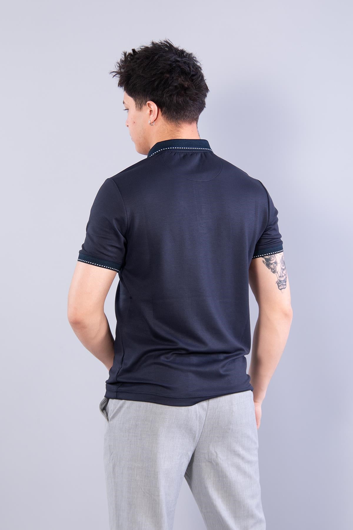 4668 Yaka Kol Ucu Noktalı Modal T-shirt