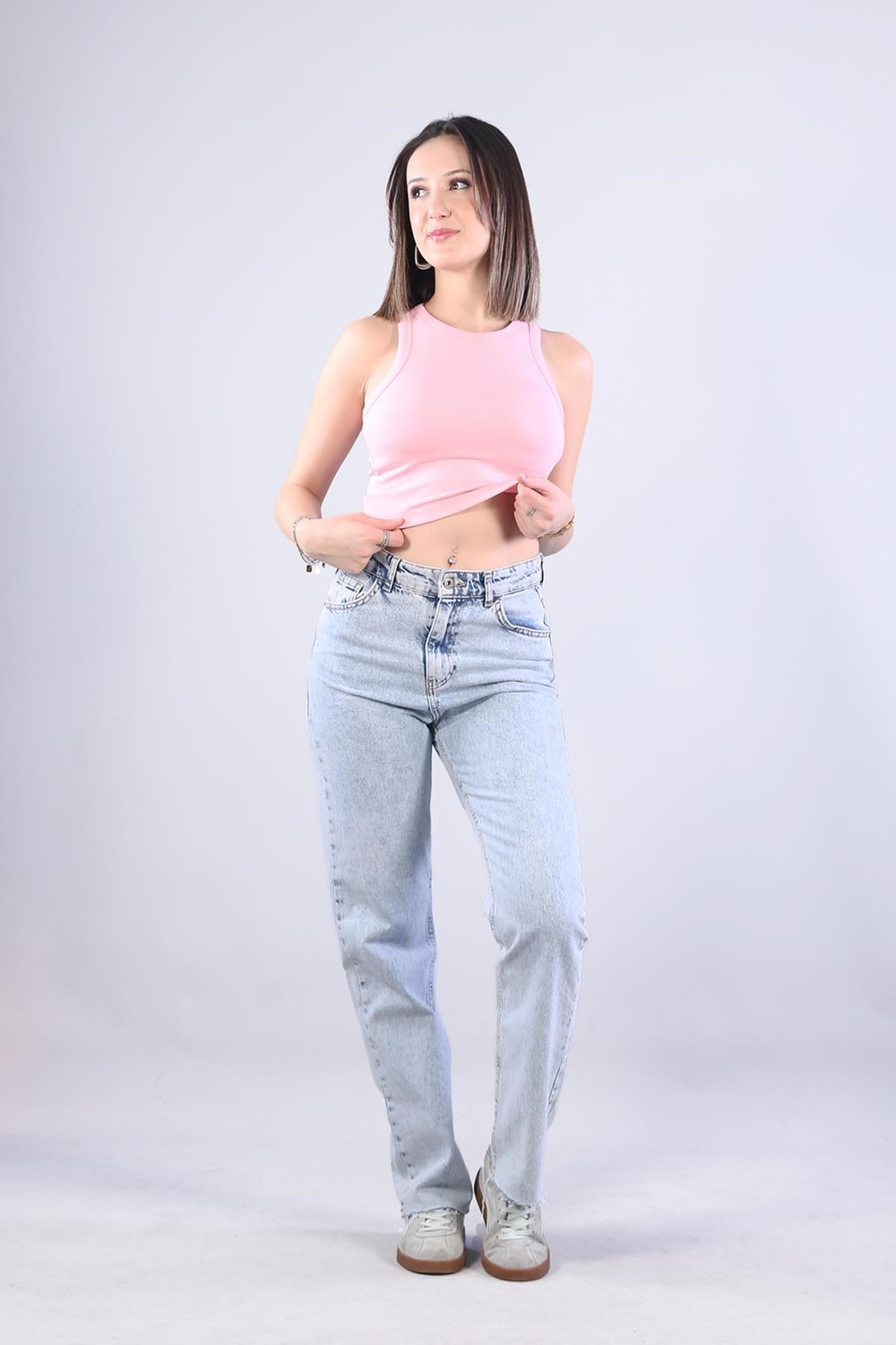 5044 Geniş Biyeli Kaplı Modal Atlet