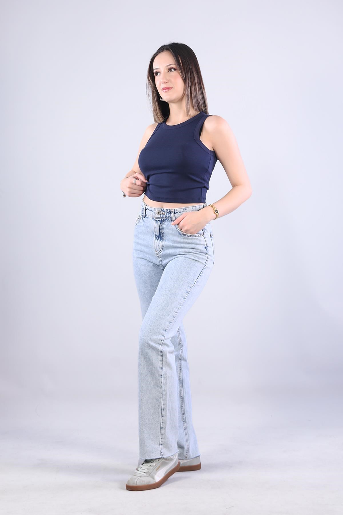 5044 Geniş Biyeli Kaplı Modal Atlet