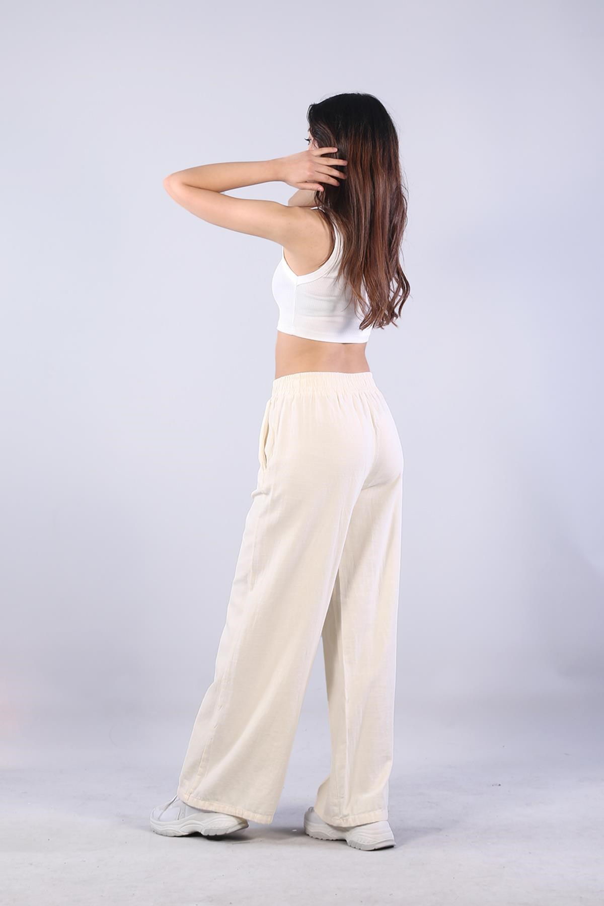 5219 (6230) Beli Süs İpli Pol Paça Pantolon