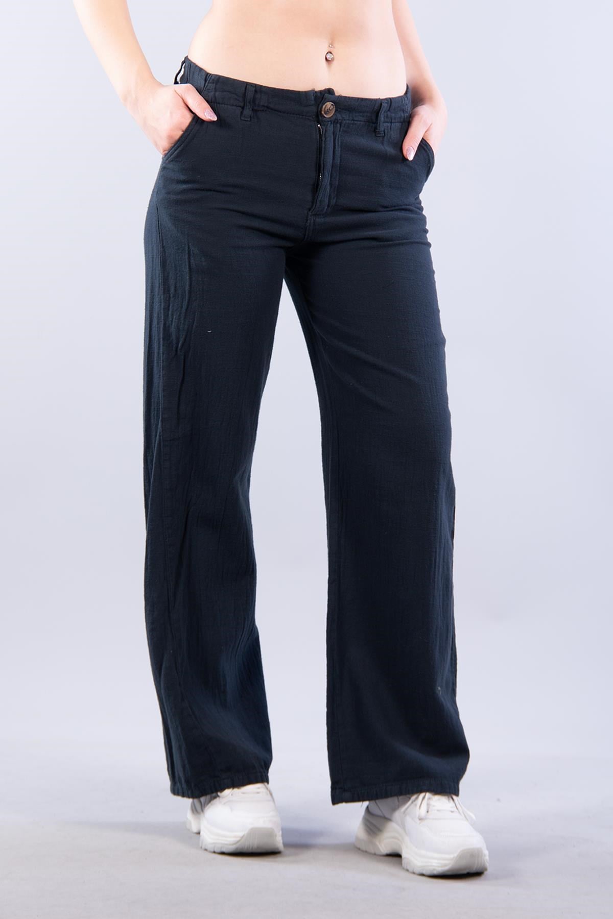 5219 (6230) Beli Süs İpli Pol Paça Pantolon