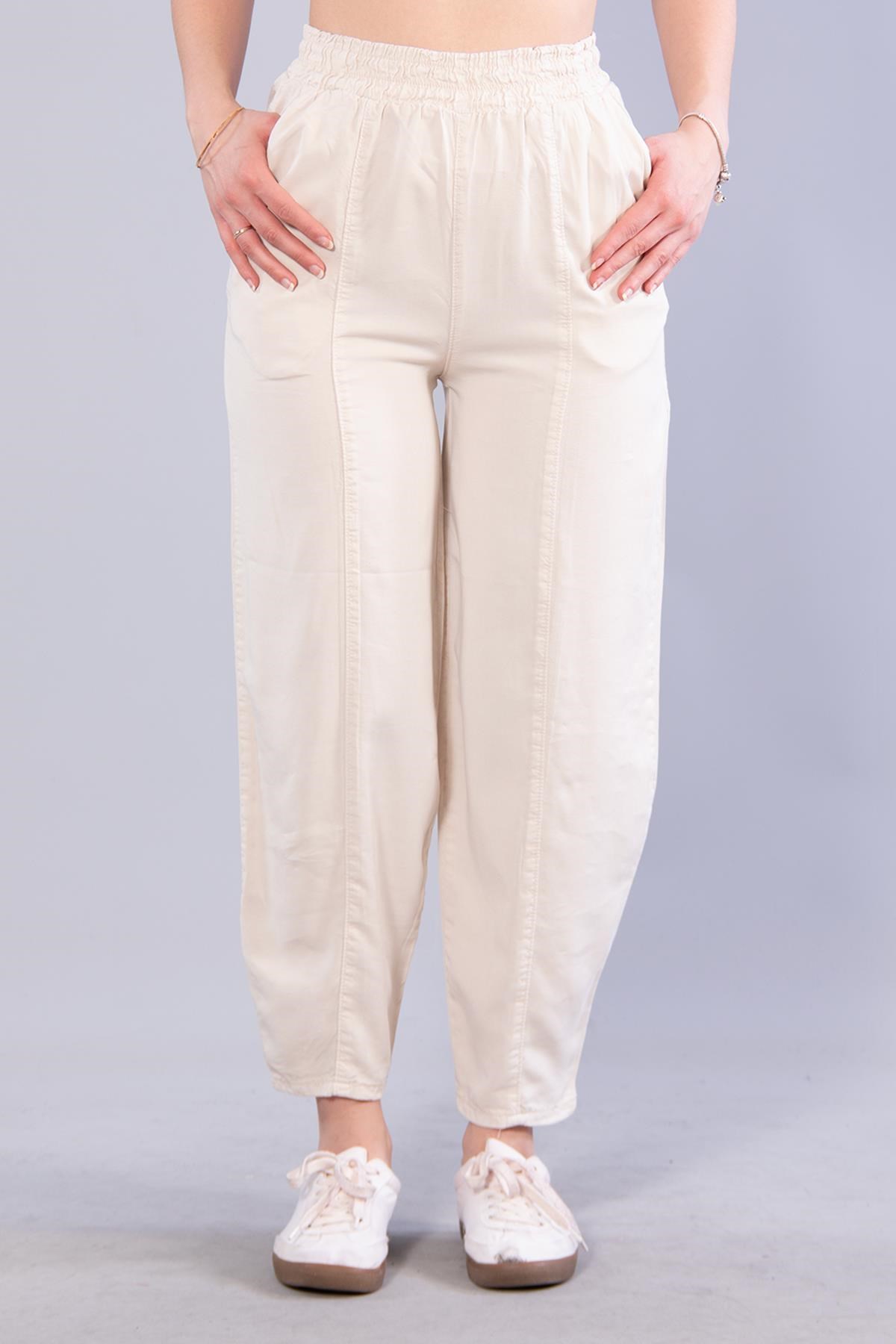 5456 Paça Ortası Dikiş Modelli Tensel Balon Pantolon