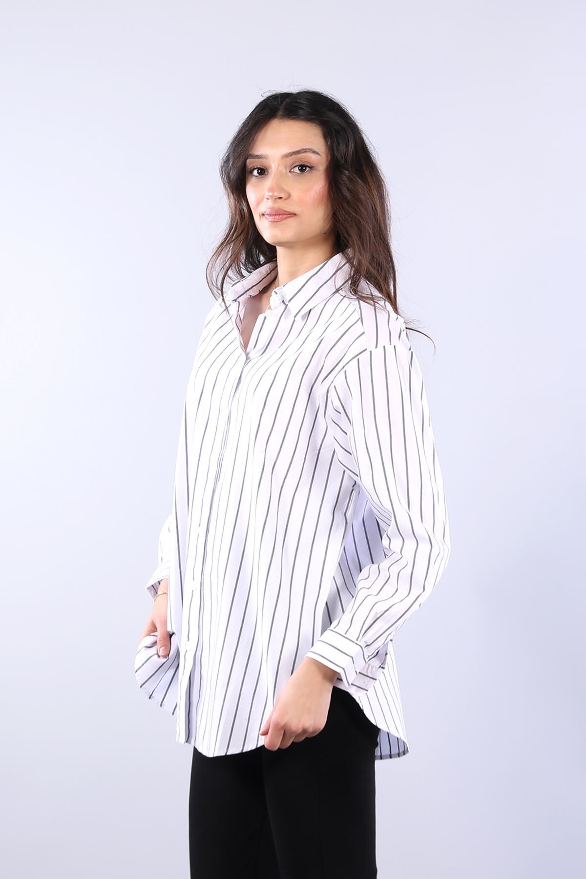 5487 Altı Oval Çizgili Gömlek