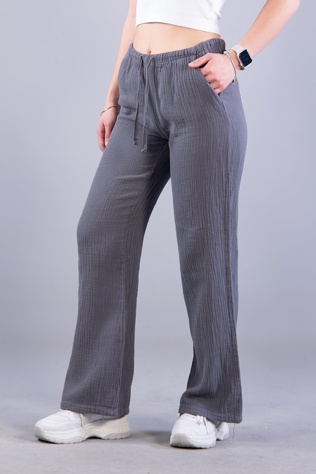 5502 Beli İpli Müslin Pantolon