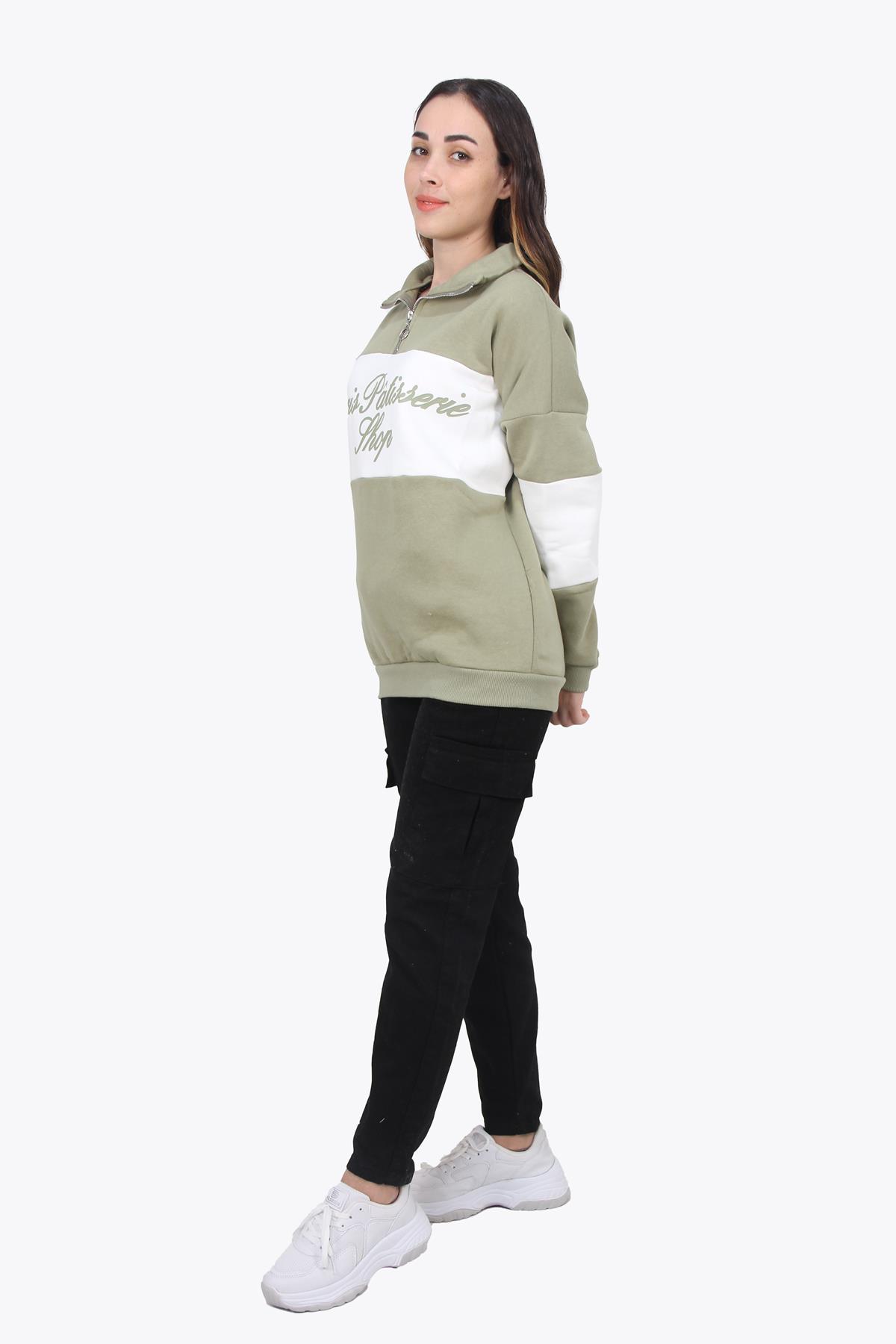 5959 Rue De Sevres Paris Baskılı Dik Yaka Sweat