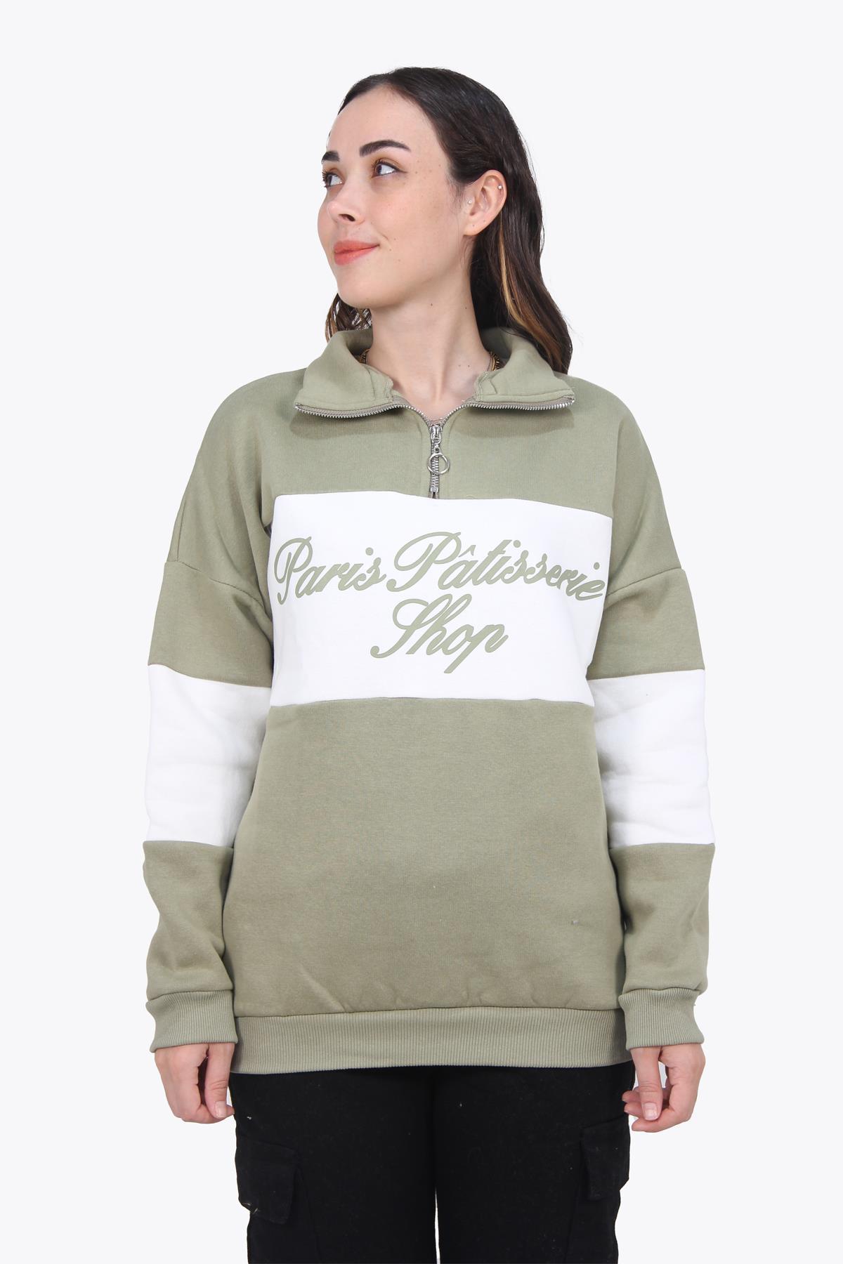 5959 Rue De Sevres Paris Baskılı Dik Yaka Sweat