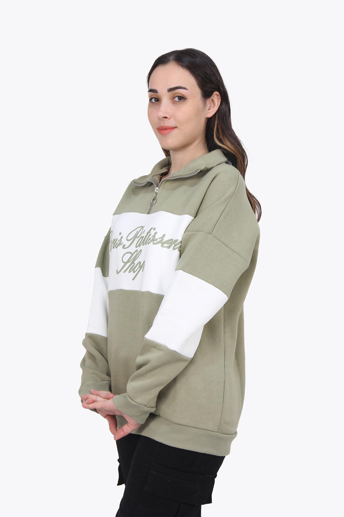 5959 Rue De Sevres Paris Baskılı Dik Yaka Sweat