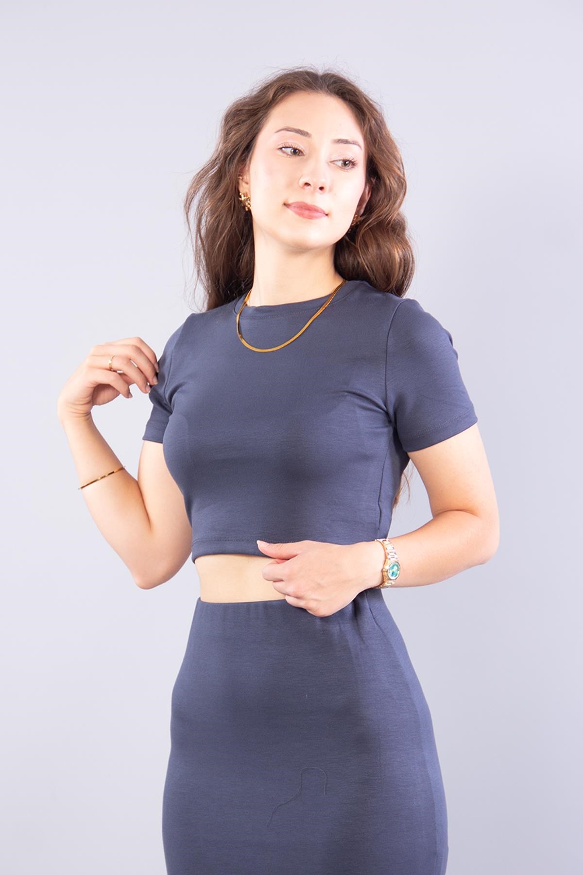 6148 Crop Üst Etek Takım