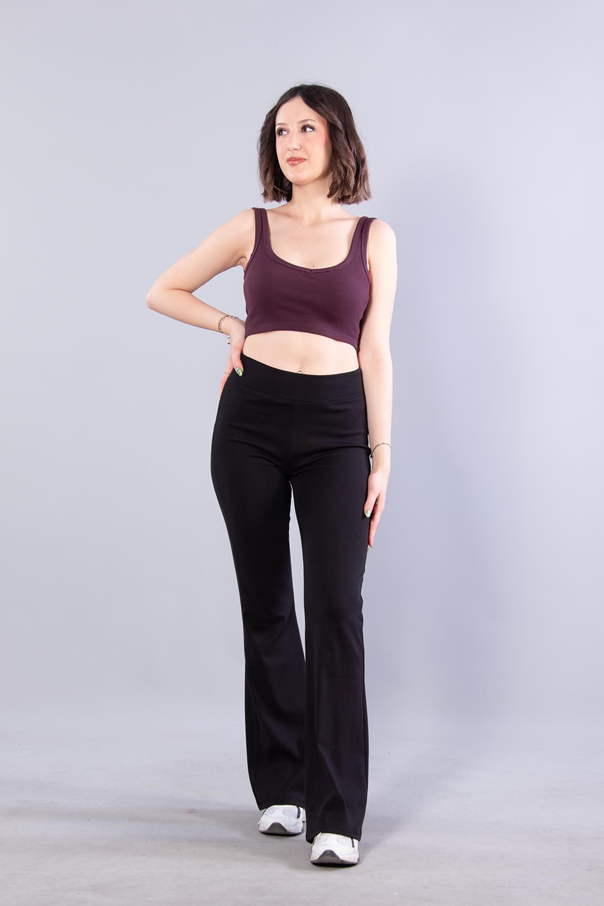 6695 (N-2299) V Yaka Kalın Askılı Kaşkorse Crop