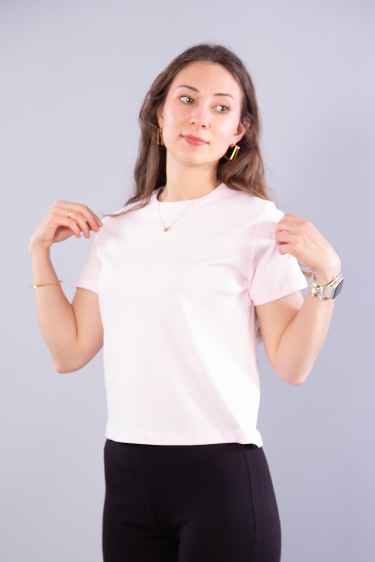 6719 Fiyonk Nakışlı İnterlok T-shirt