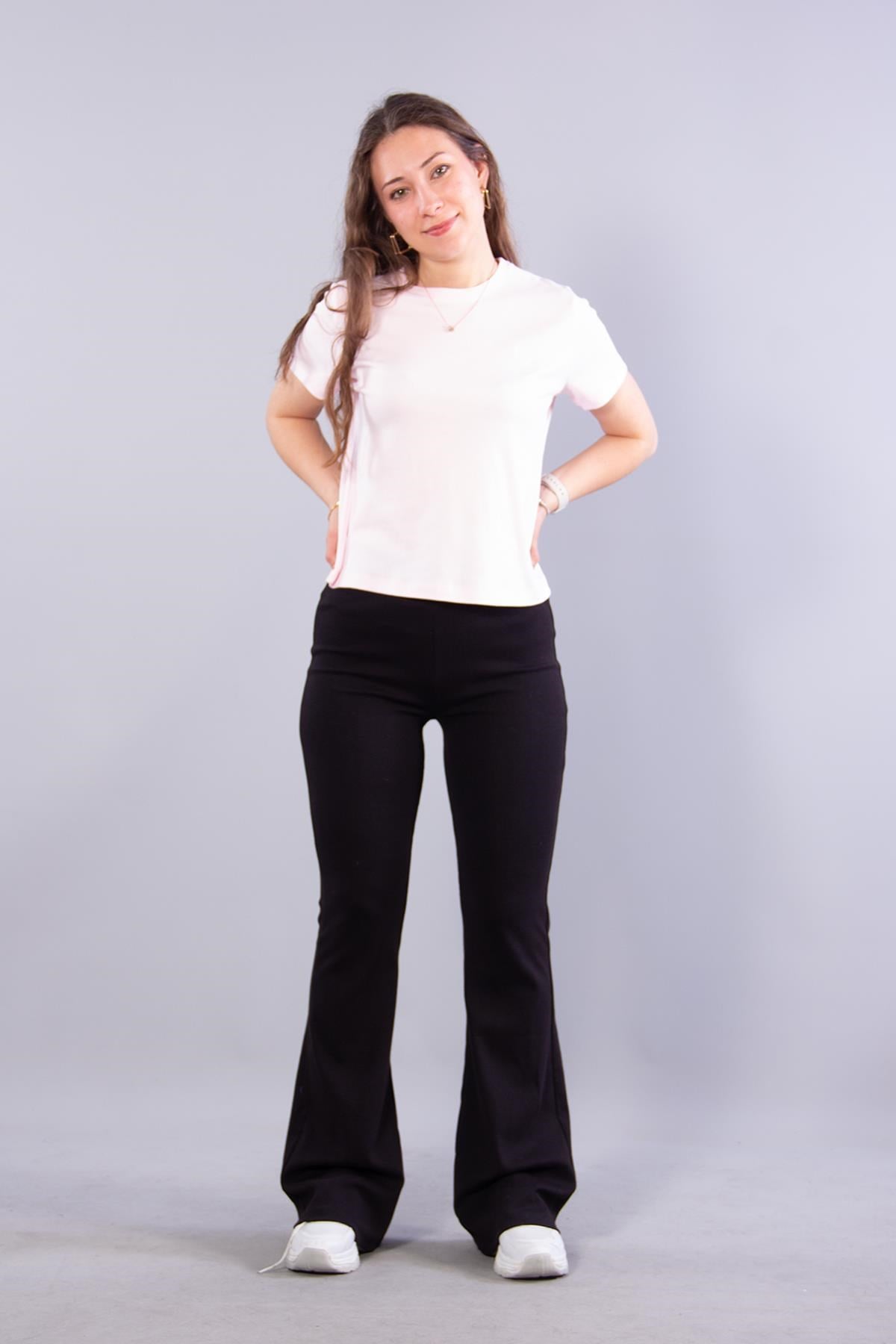 6719 Fiyonk Nakışlı İnterlok T-shirt