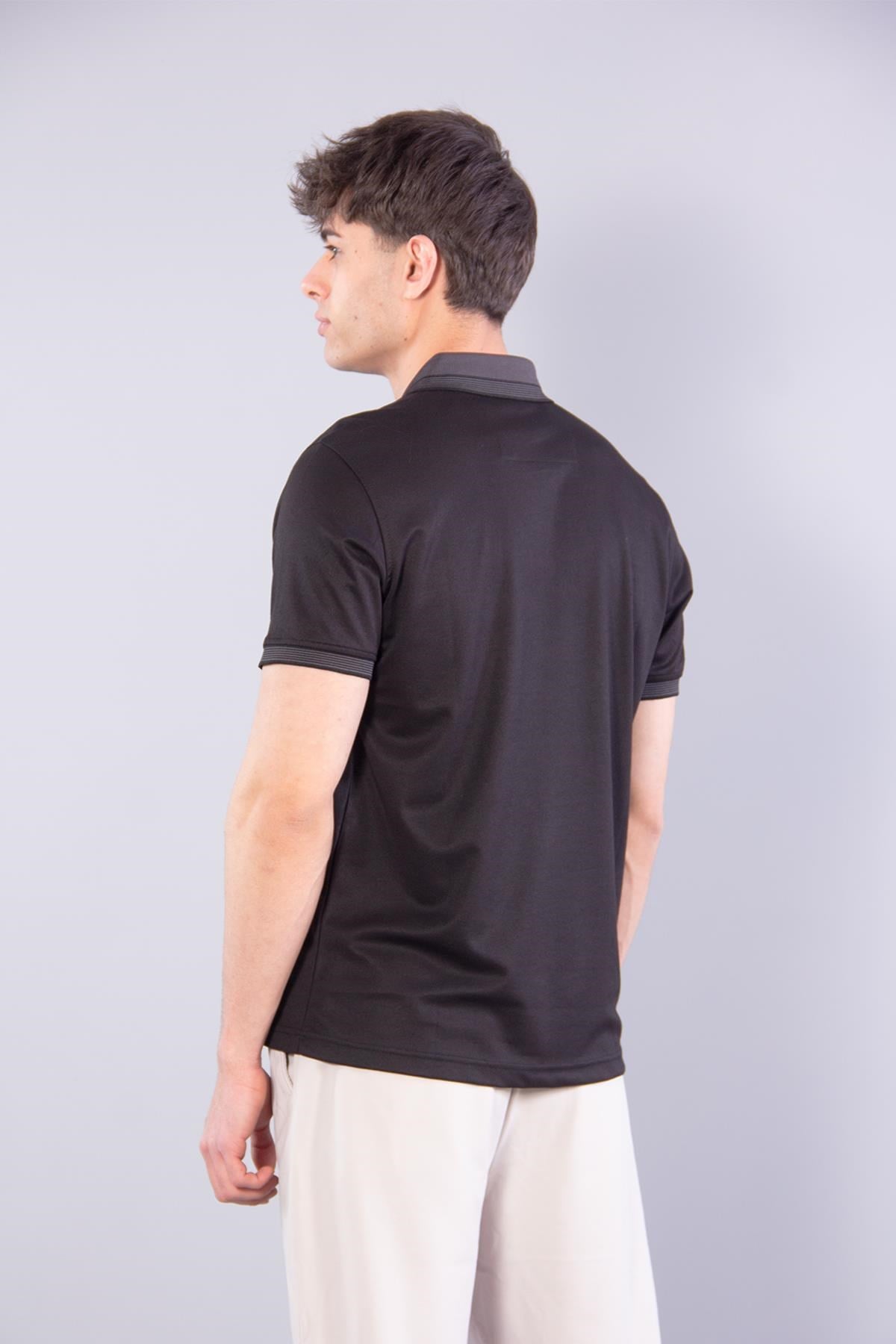 7085 Kagi Fermuarlı Bantlı A. Yaka T-shirt