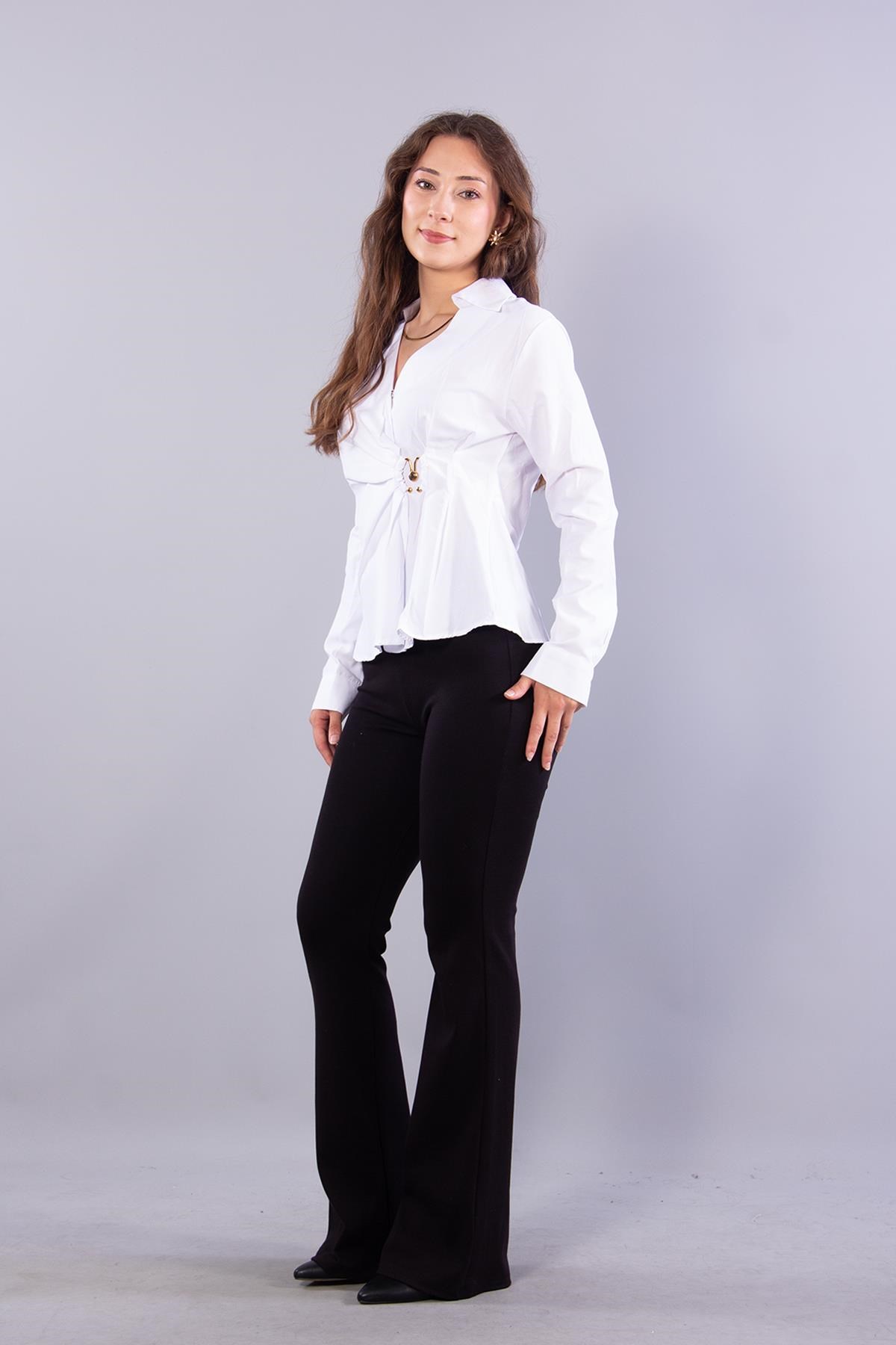 8317 Poplin Tokalı Gömlek