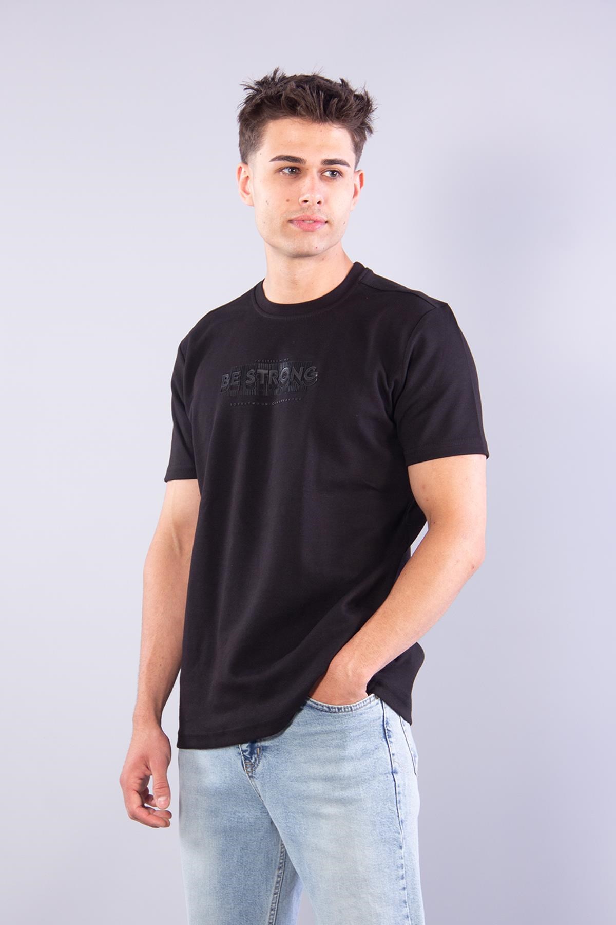 8321 Sıfır Yaka İnterlok Kumaş Be Strong T-shirt