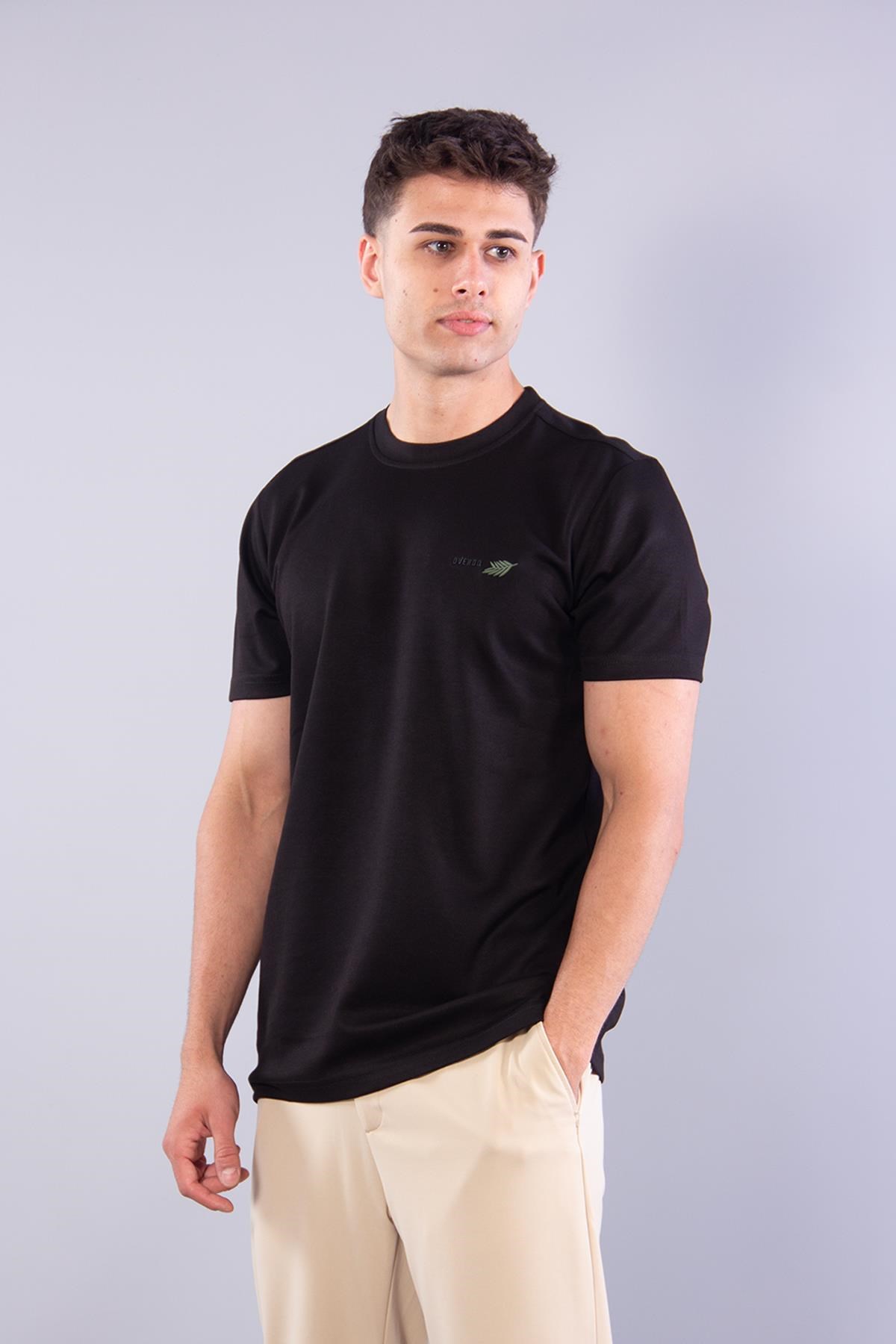 8342 Modal Overdo Yazılı O Yaka T-shirt