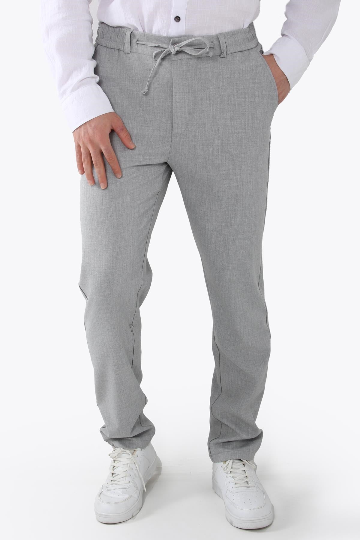 888 Yancep Beli İpli Lastikli Kumaş Jogger Pantolon