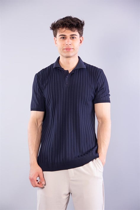 T-shirtmckanzie10028 Polo Yaka Düğmeli Fitilli Triko T-shirtkadınerkek