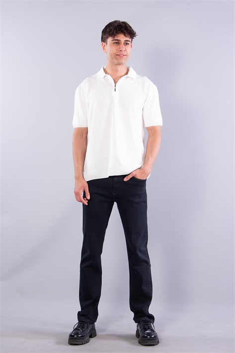 10029 Polo Yaka Fermuarlı Kısa Kol T-shirt