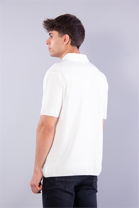 10029 Polo Yaka Fermuarlı Kısa Kol T-shirt