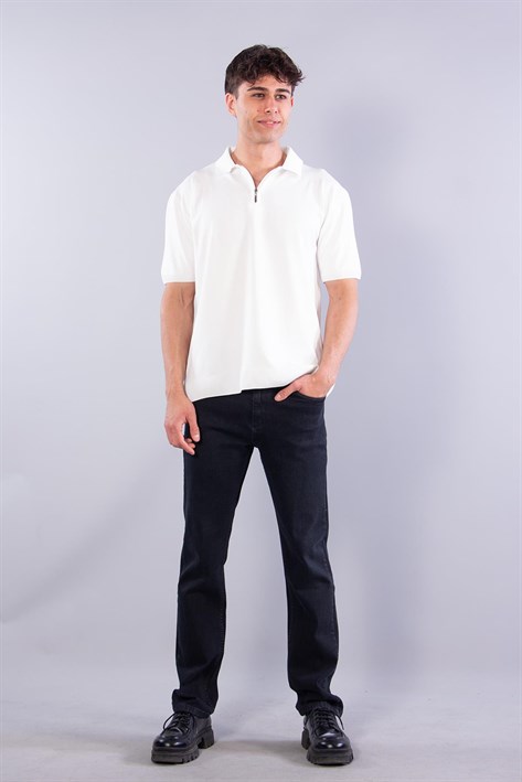 10029 Polo Yaka Fermuarlı Kısa Kol T-shirt